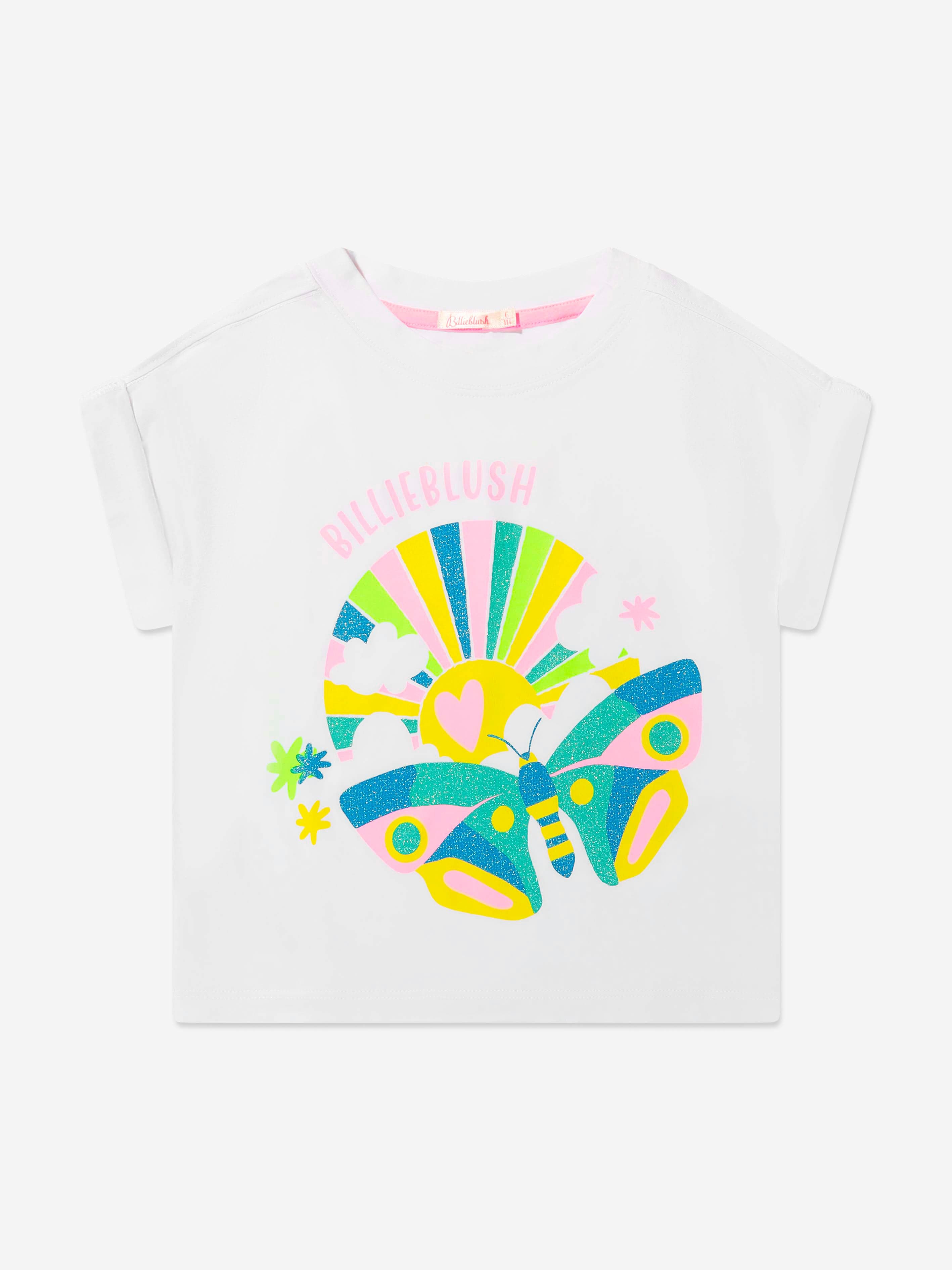 Billieblush Girls Butterfly T-Shirt in White