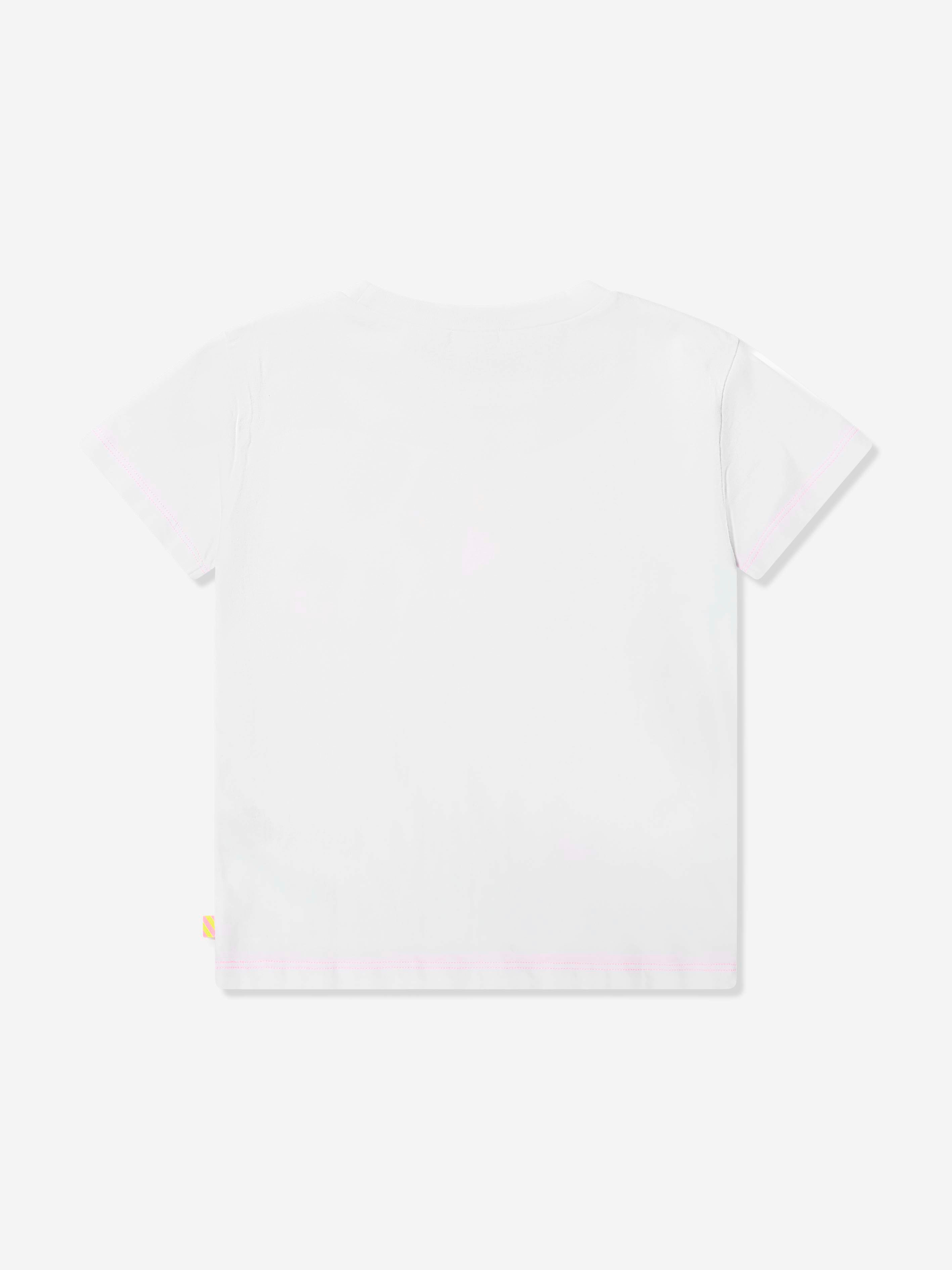 Billieblush Girls Slogan Print T-Shirt in White