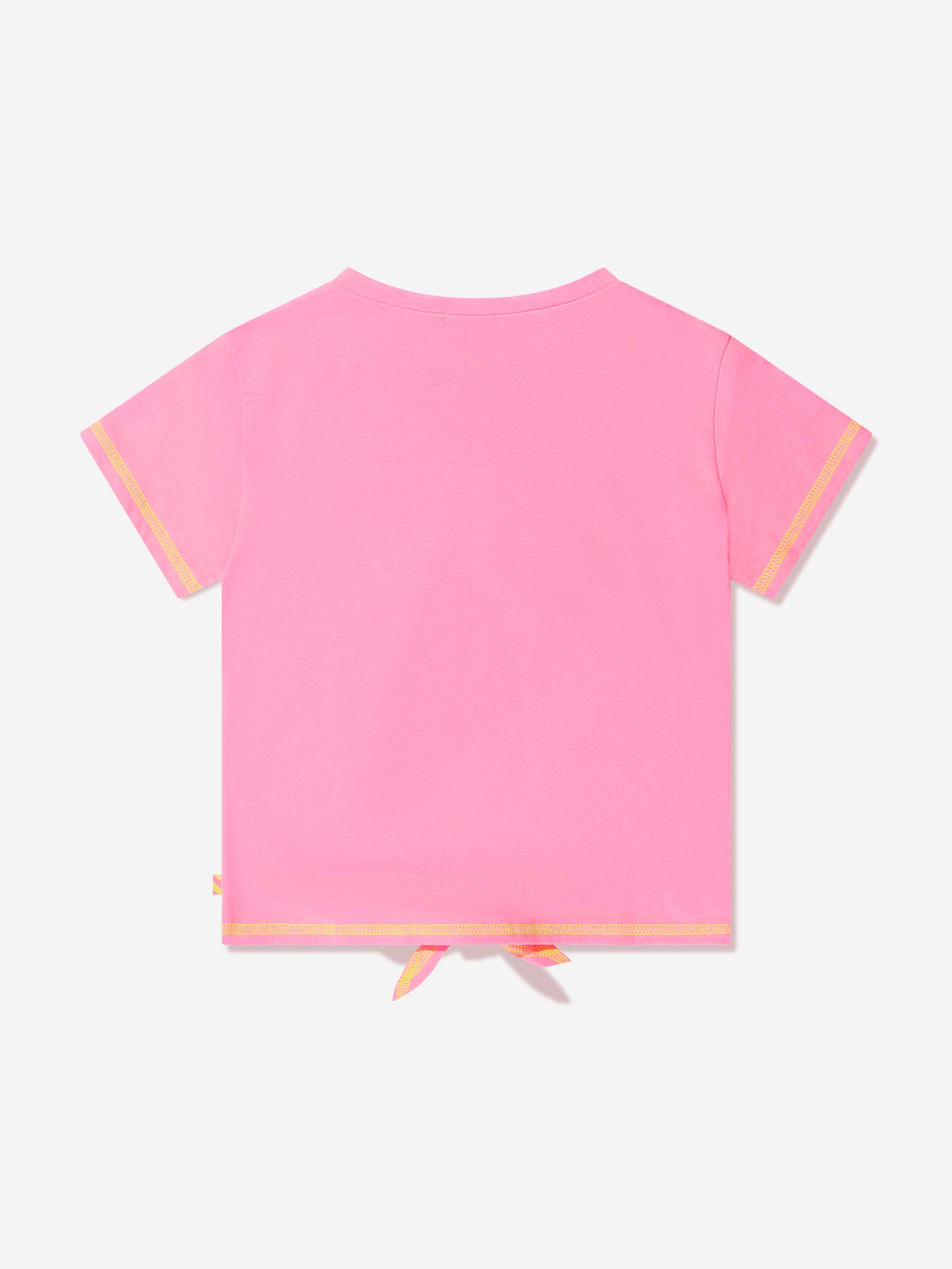 Billieblush Girls Tie Front T-Shirt in Pink