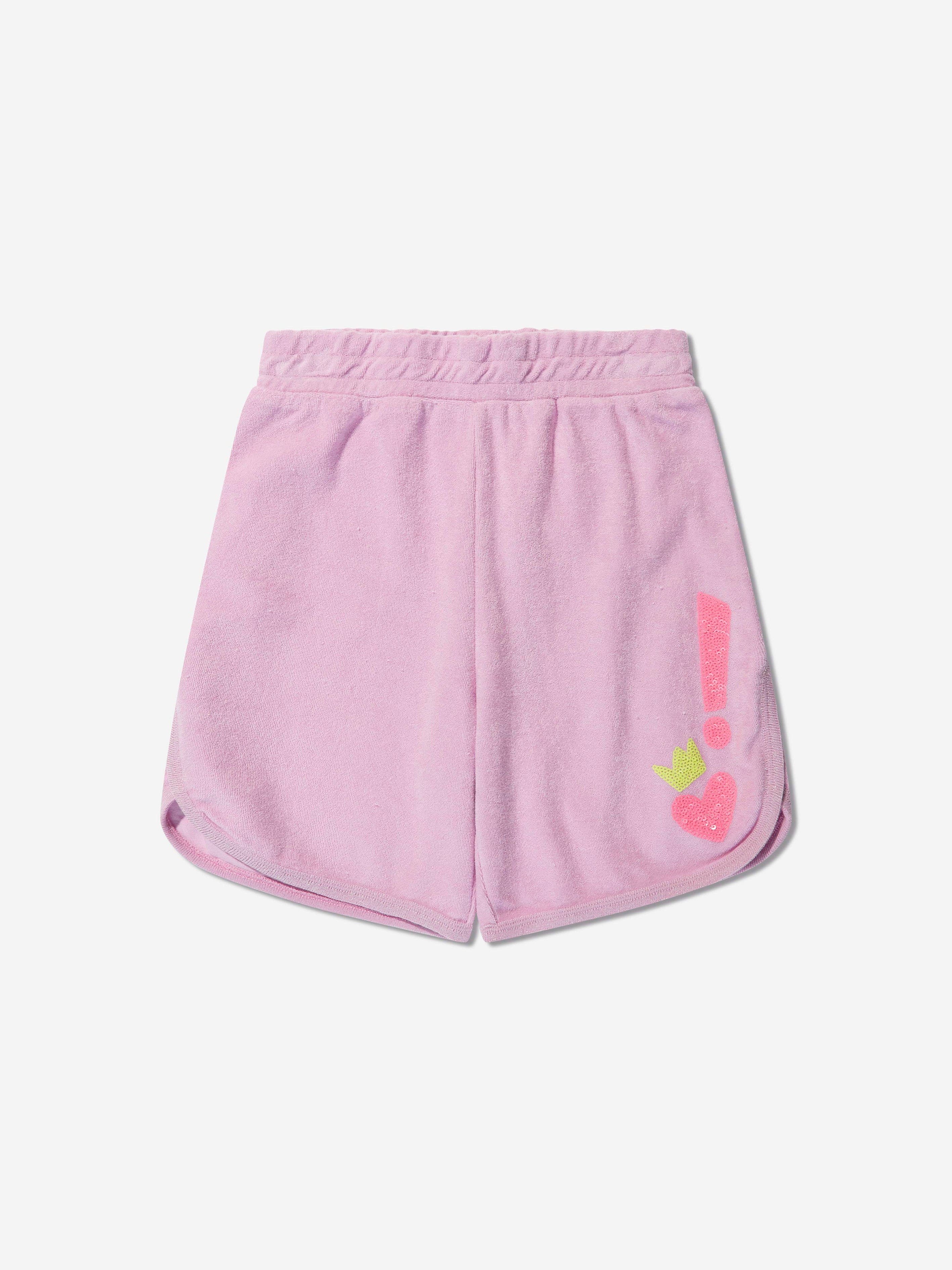 Billieblush Girls Terry Towel Shorts in Purple