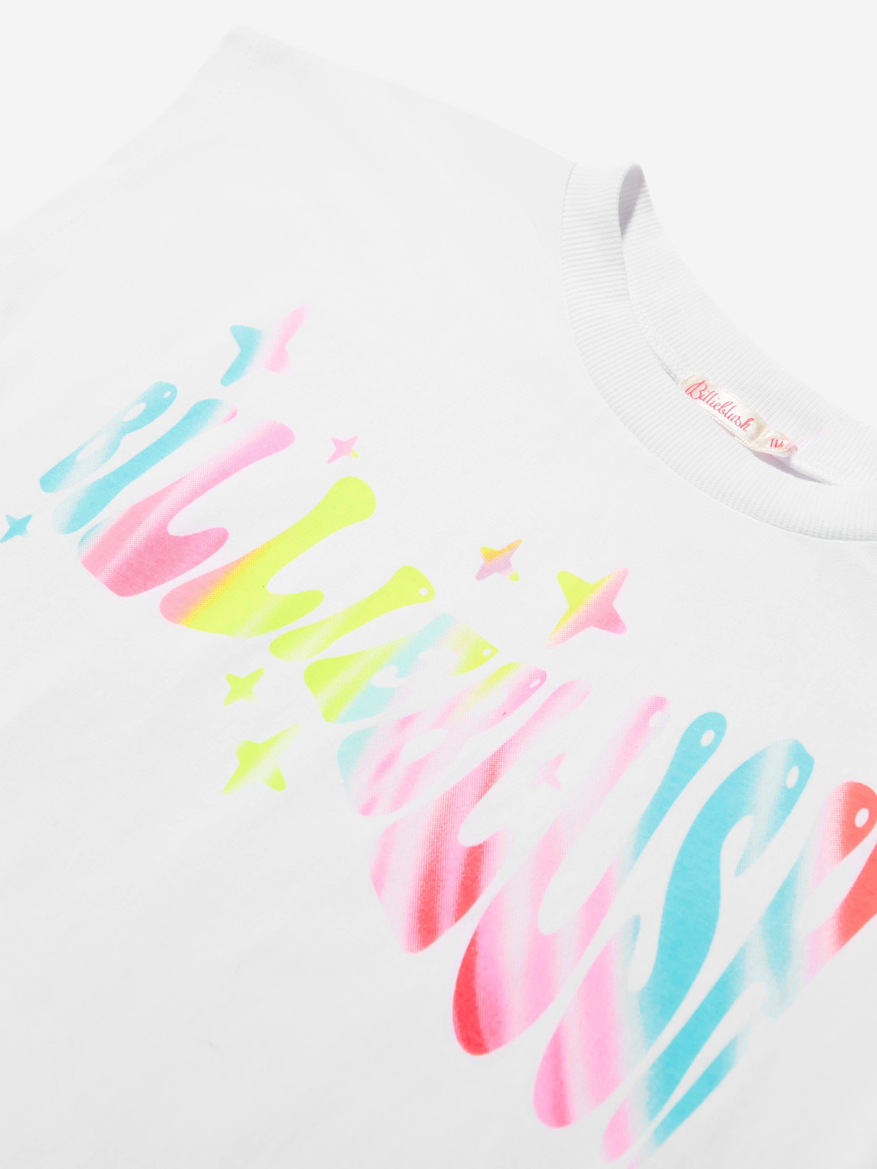 Billieblush Girls Logo Print T-Shirt in White