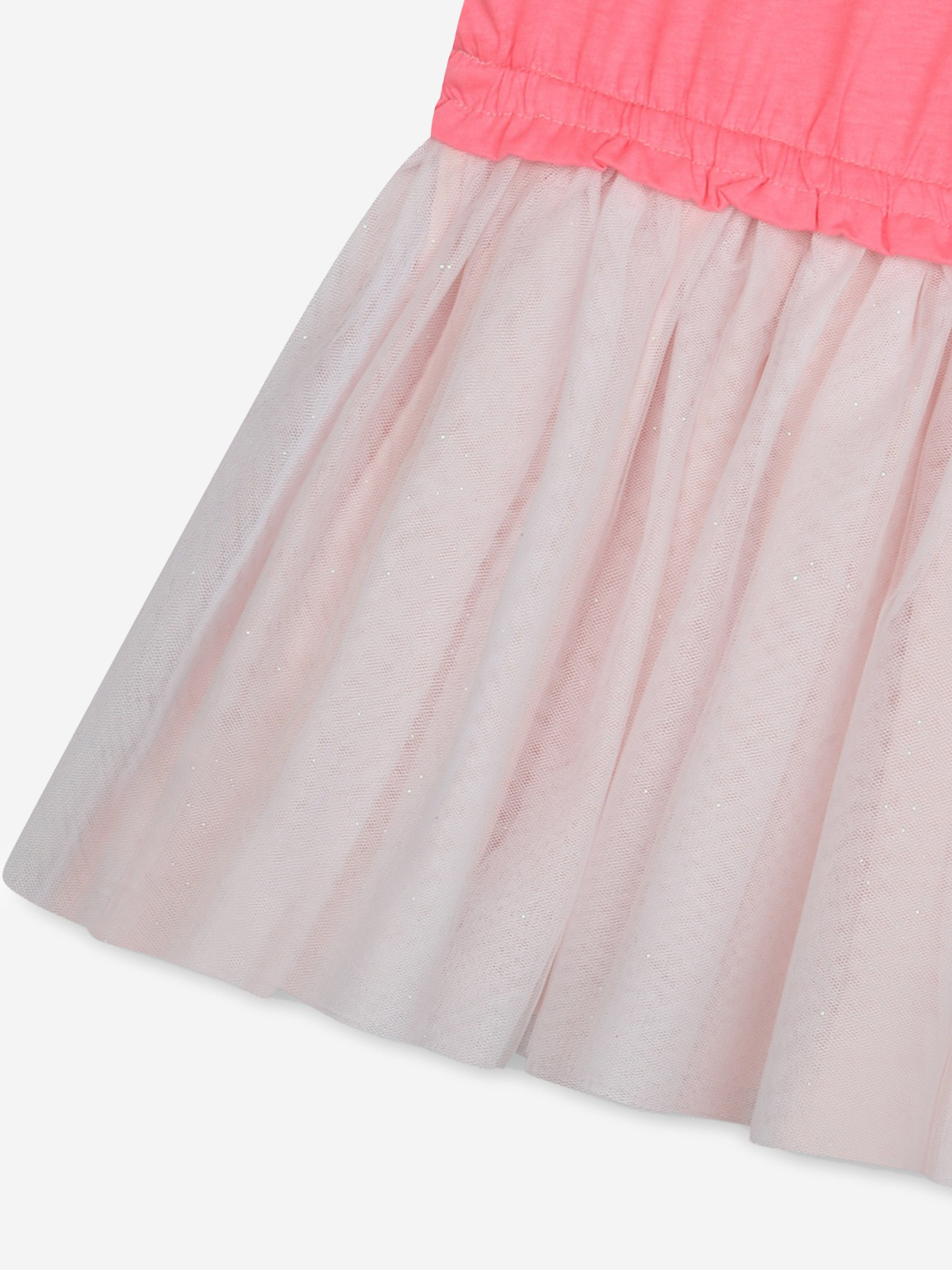 Billieblush Girls Jersey And Tulle Dress in Pink