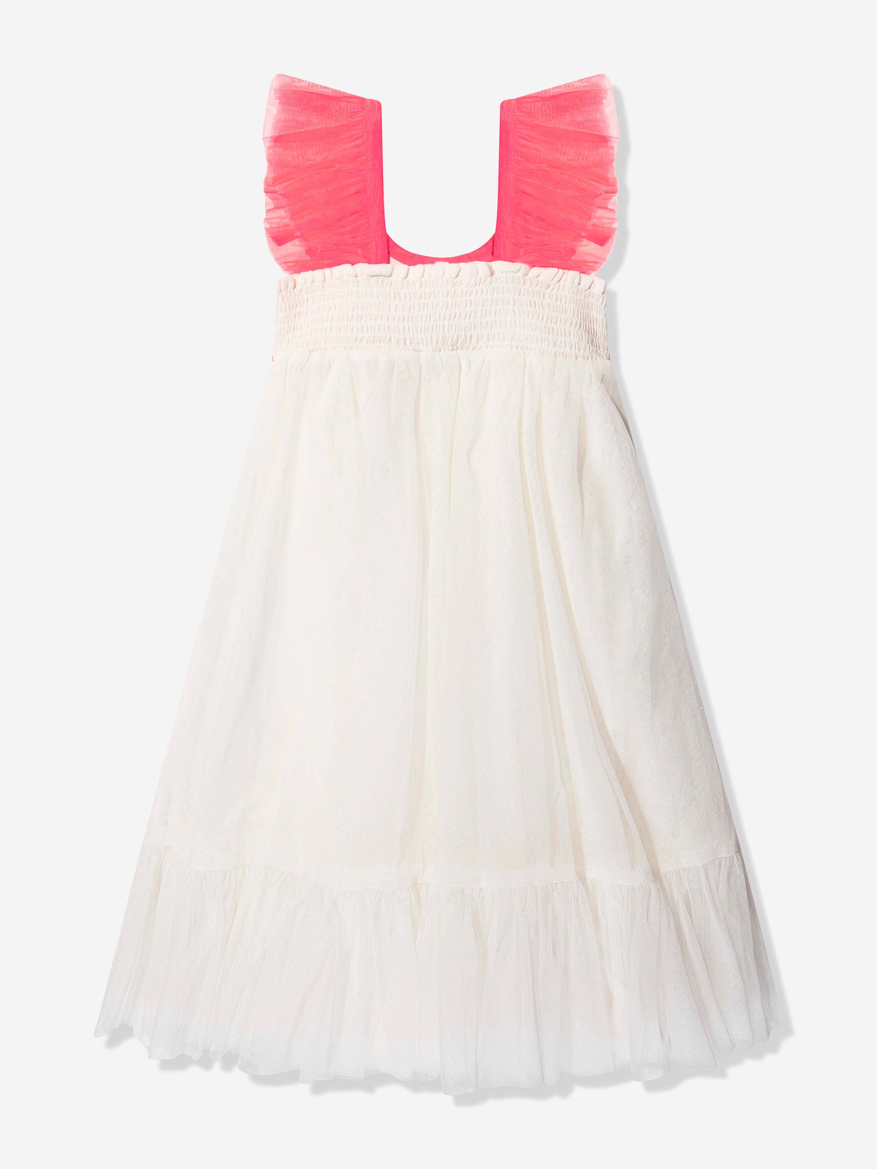 Billieblush Girls Sequinned Tulle Dress in White