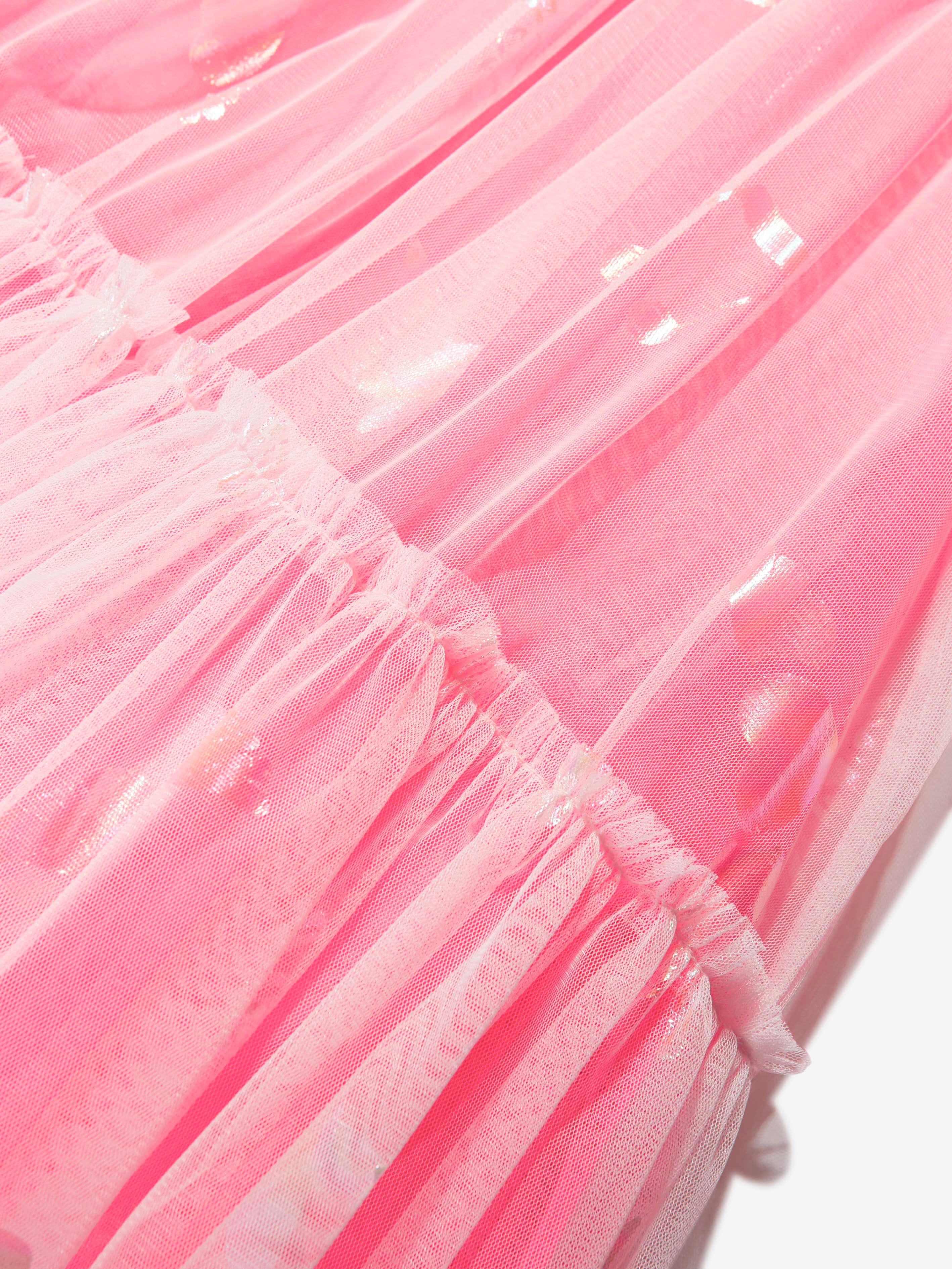 Billieblush Girls Sequinned Tulle Dress in Pink