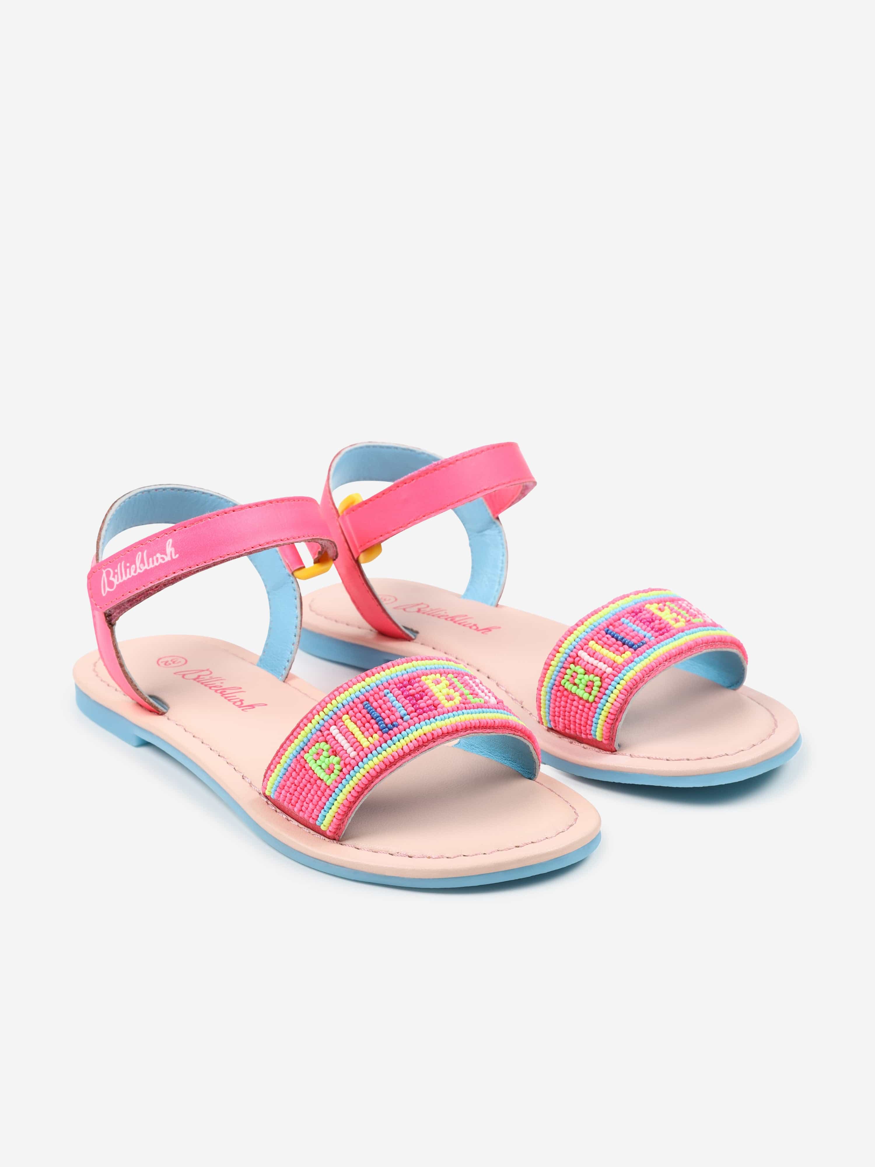 Billieblush Girls Logo Sandals in Pink