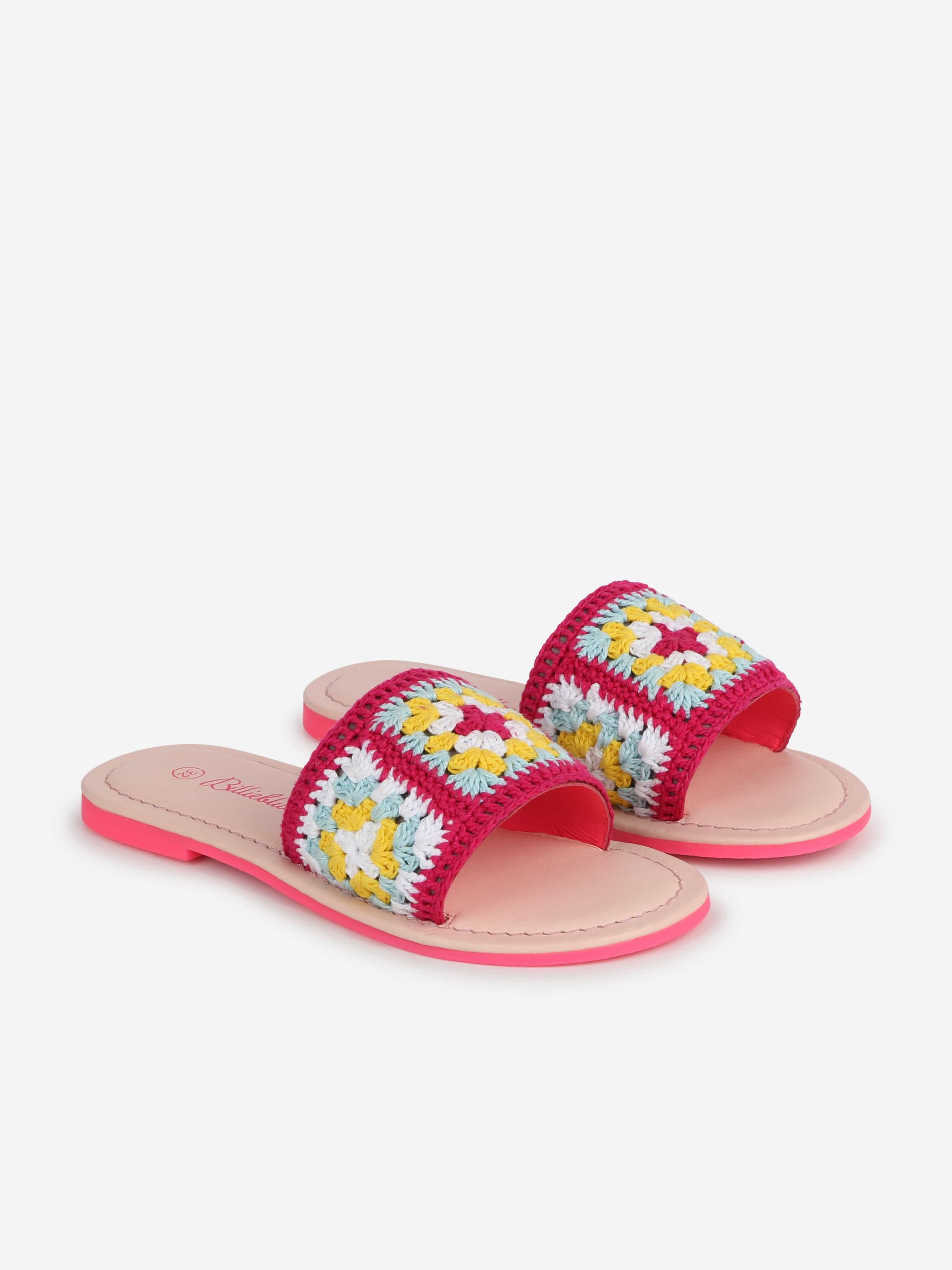 Billieblush Girls Kniited Sandals in Pink