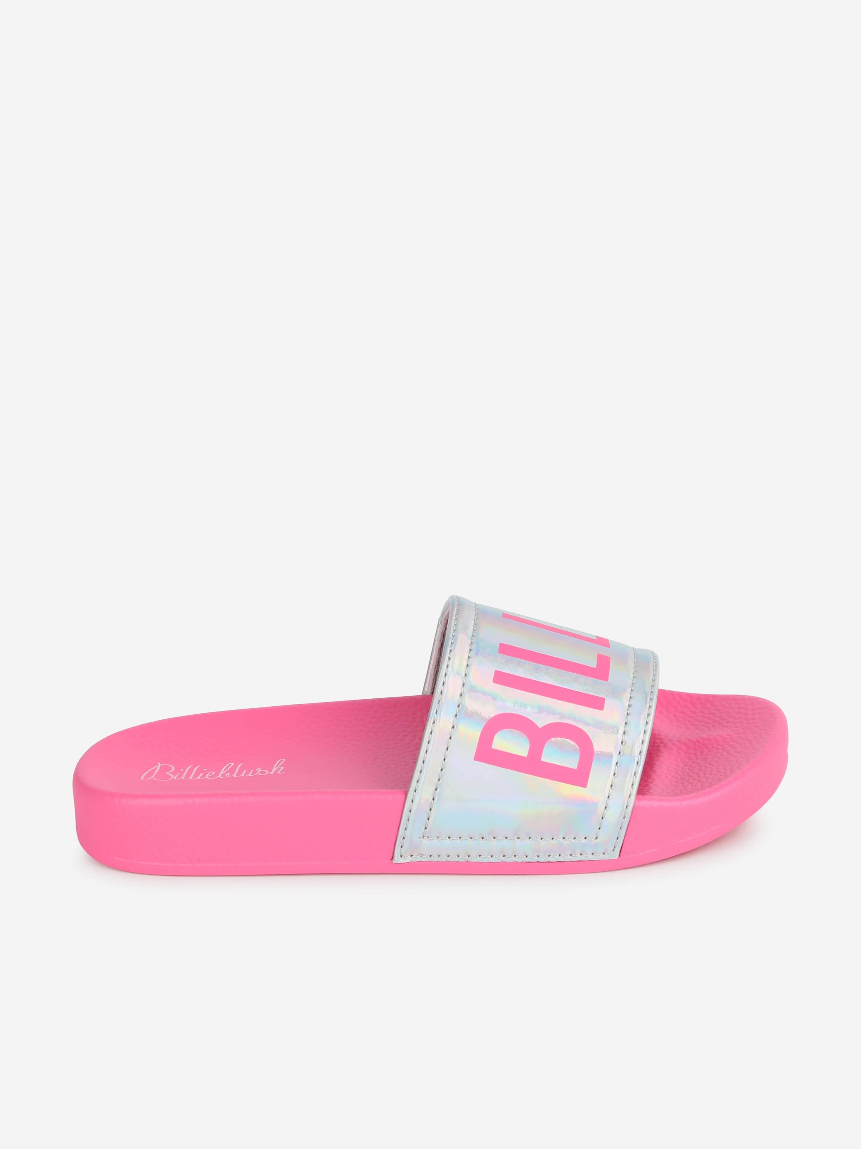 Billieblush Girls Irridescent Sliders in Pink