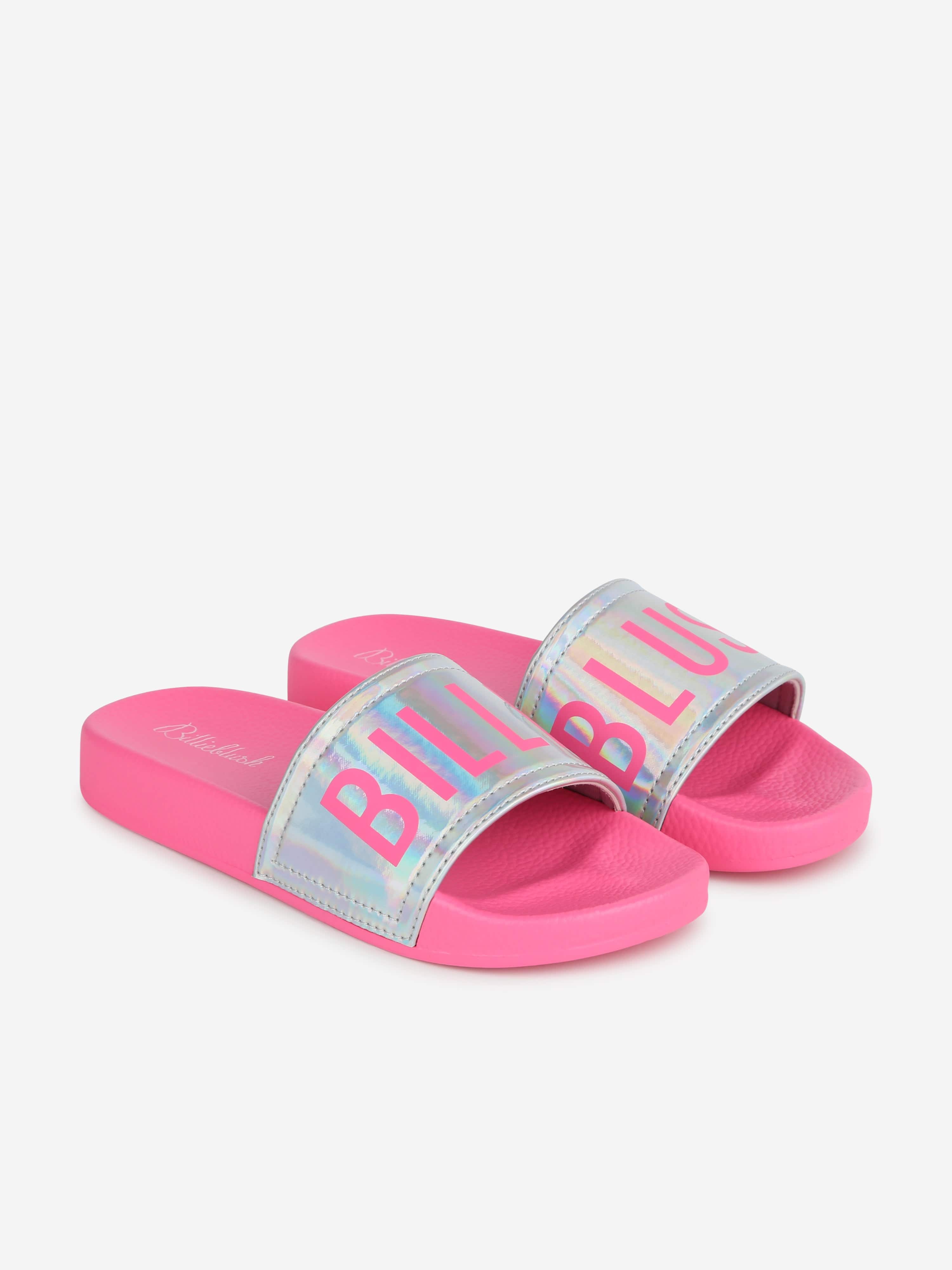 Billieblush Girls Irridescent Sliders in Pink