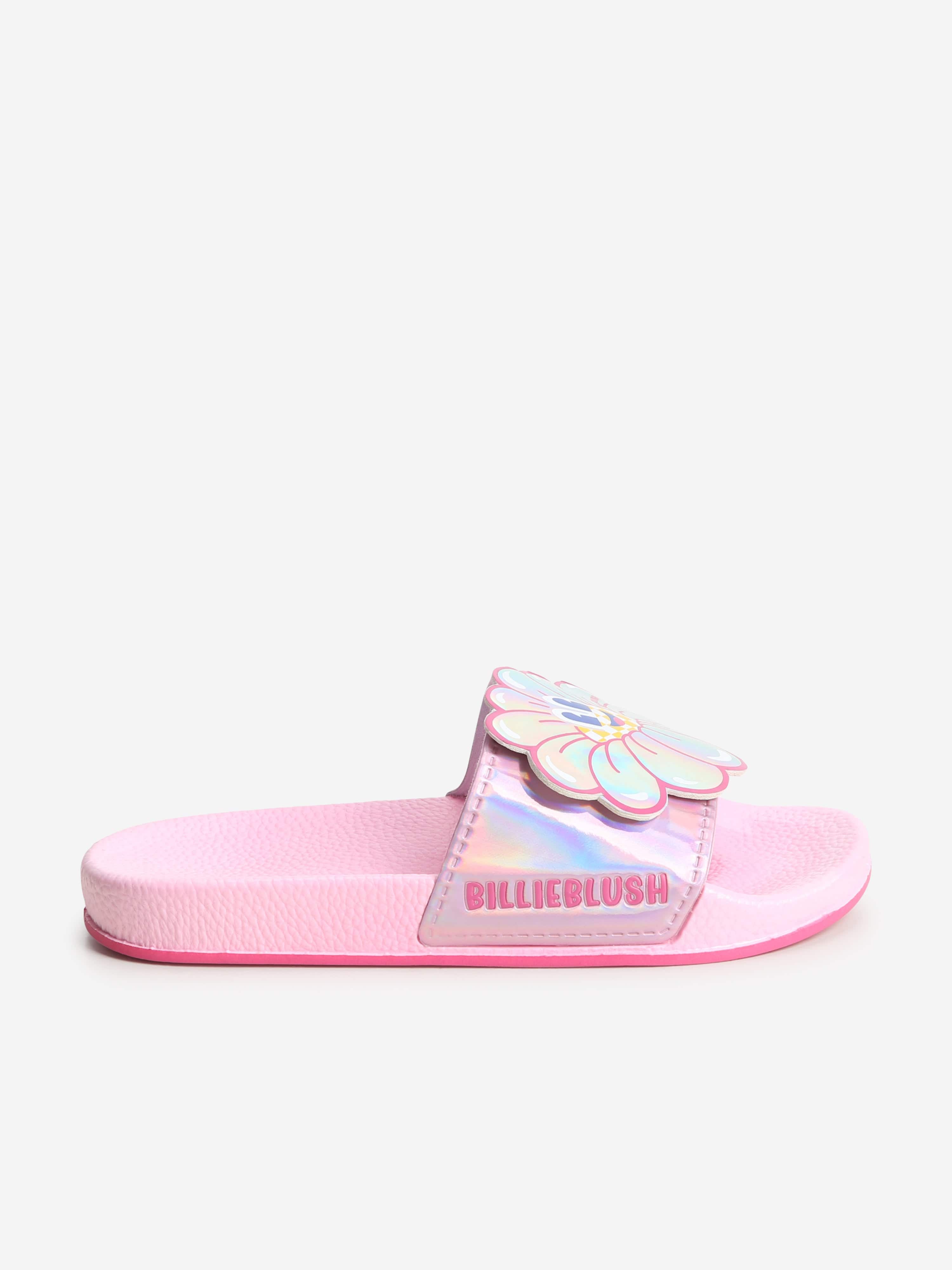 Billieblush Girls Flower Sliders in Pink