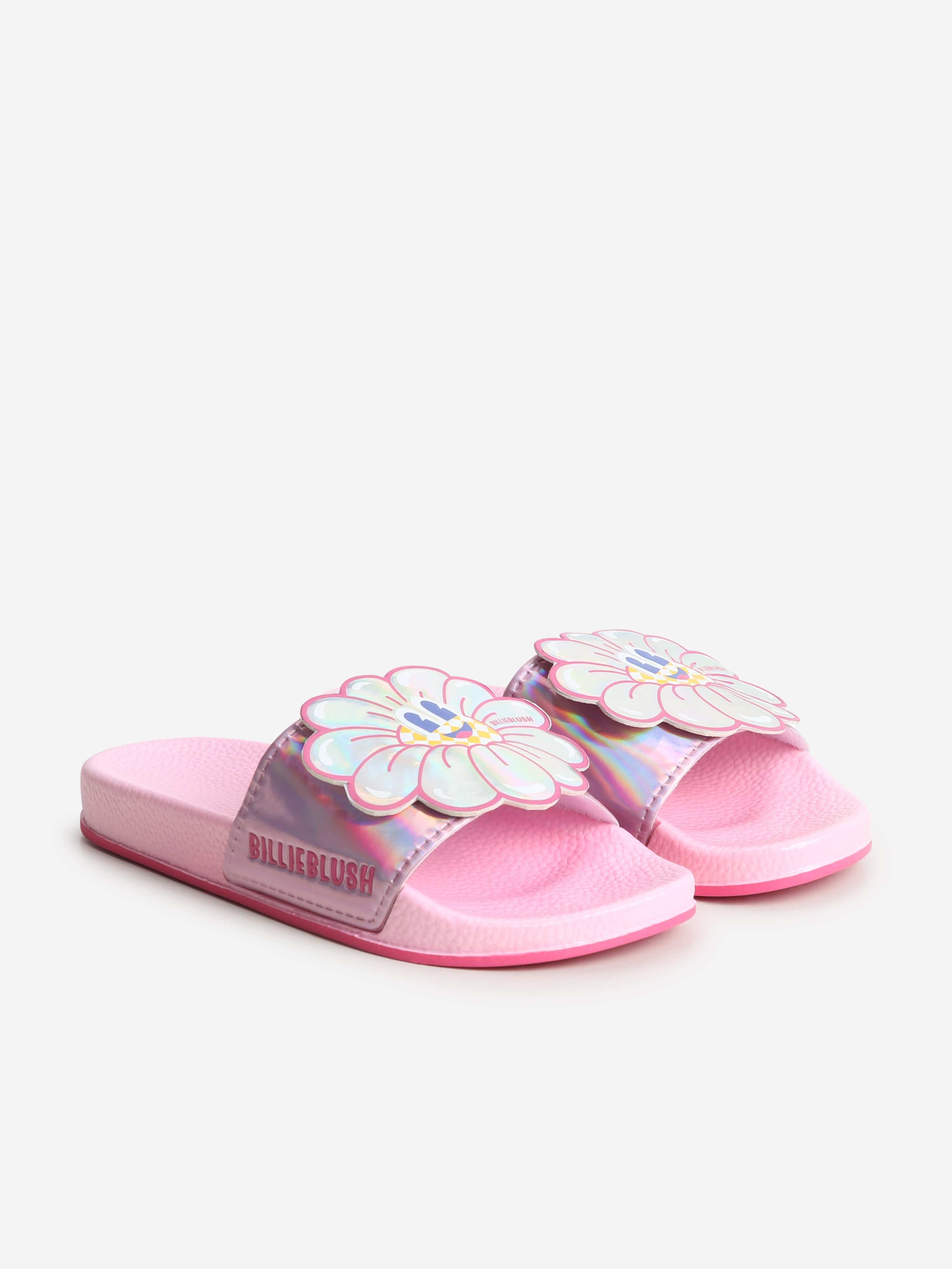 Billieblush Girls Flower Sliders in Pink