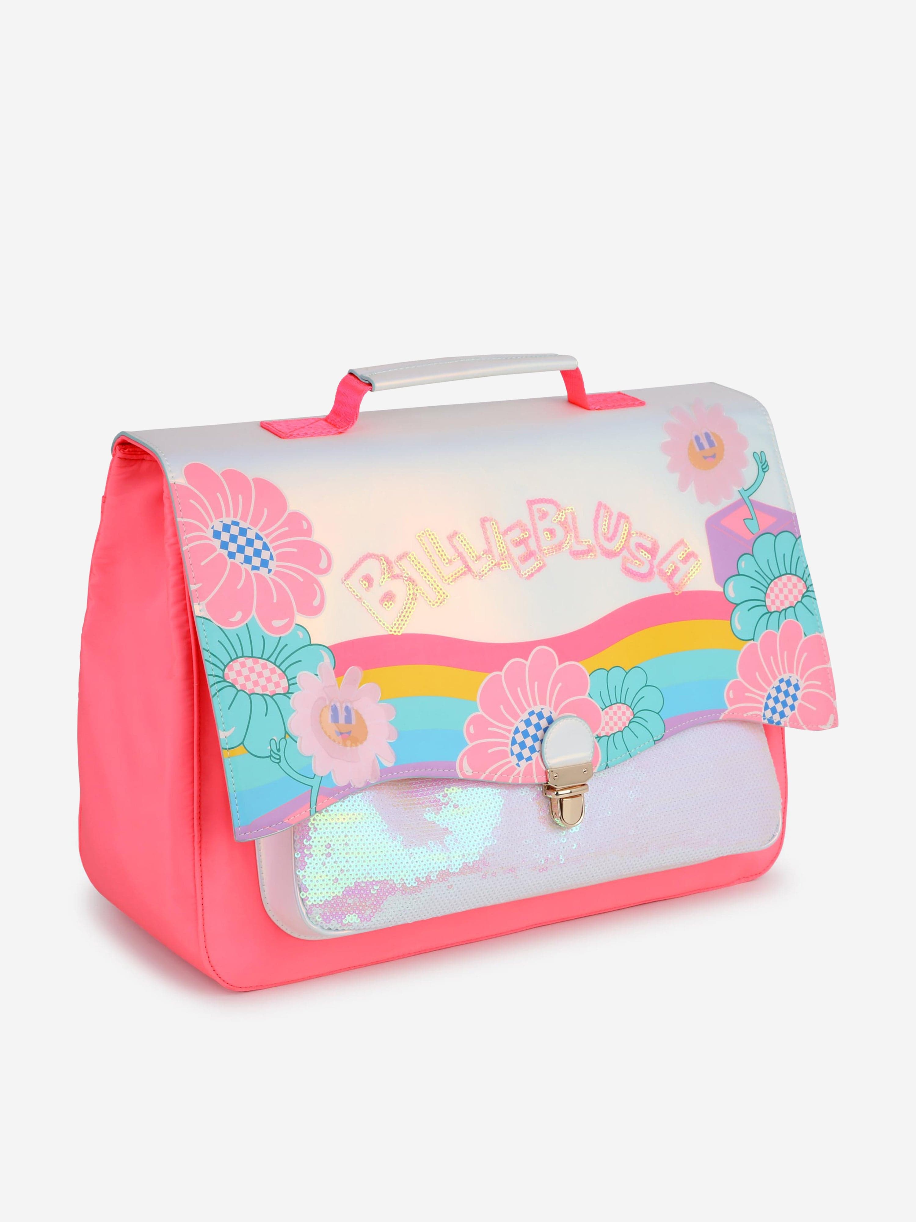 Billieblush Girls Flower And Rainbow Satchel in Pink (38cm)