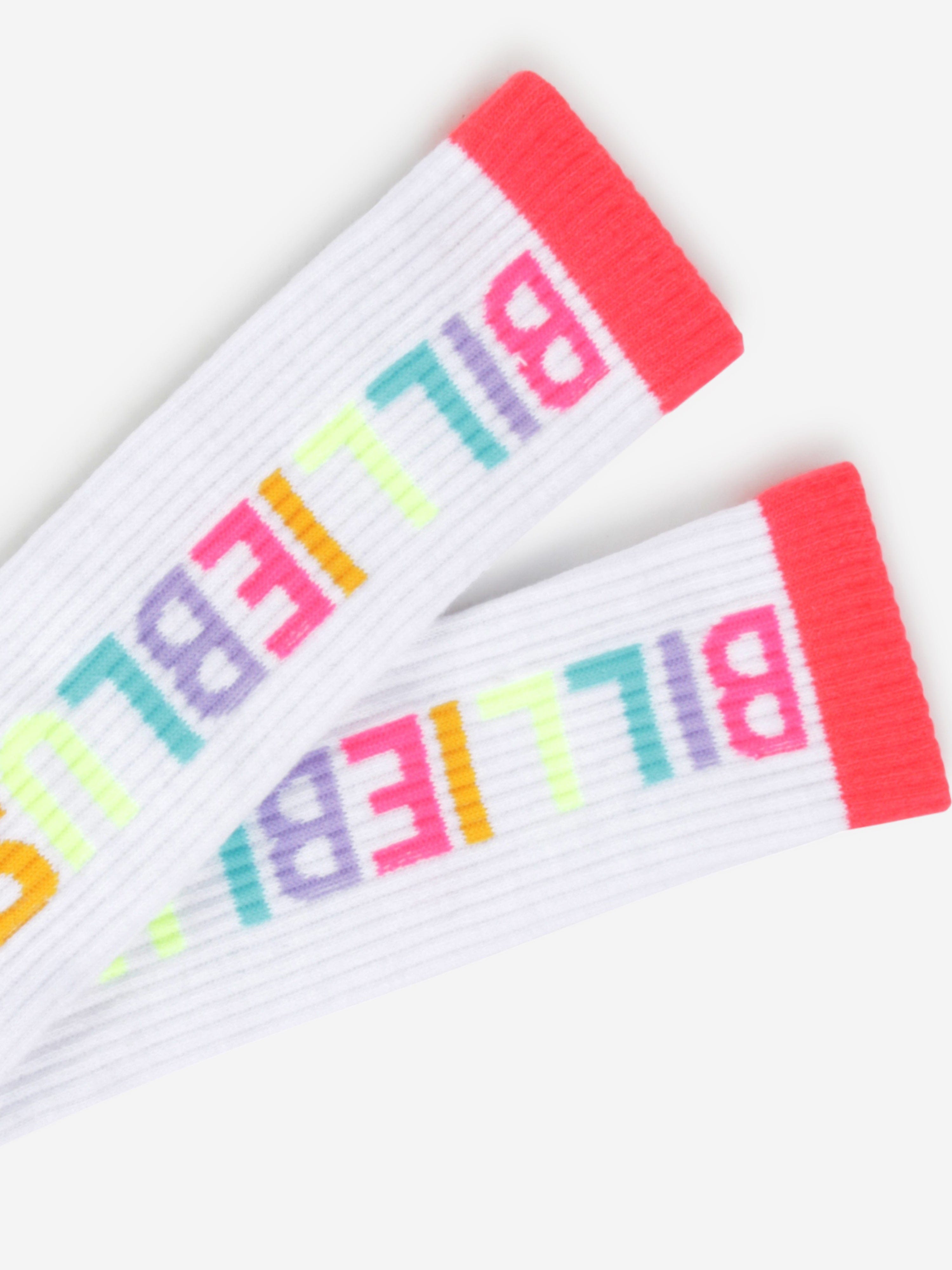 Billieblush Girls Logo High Socks in White