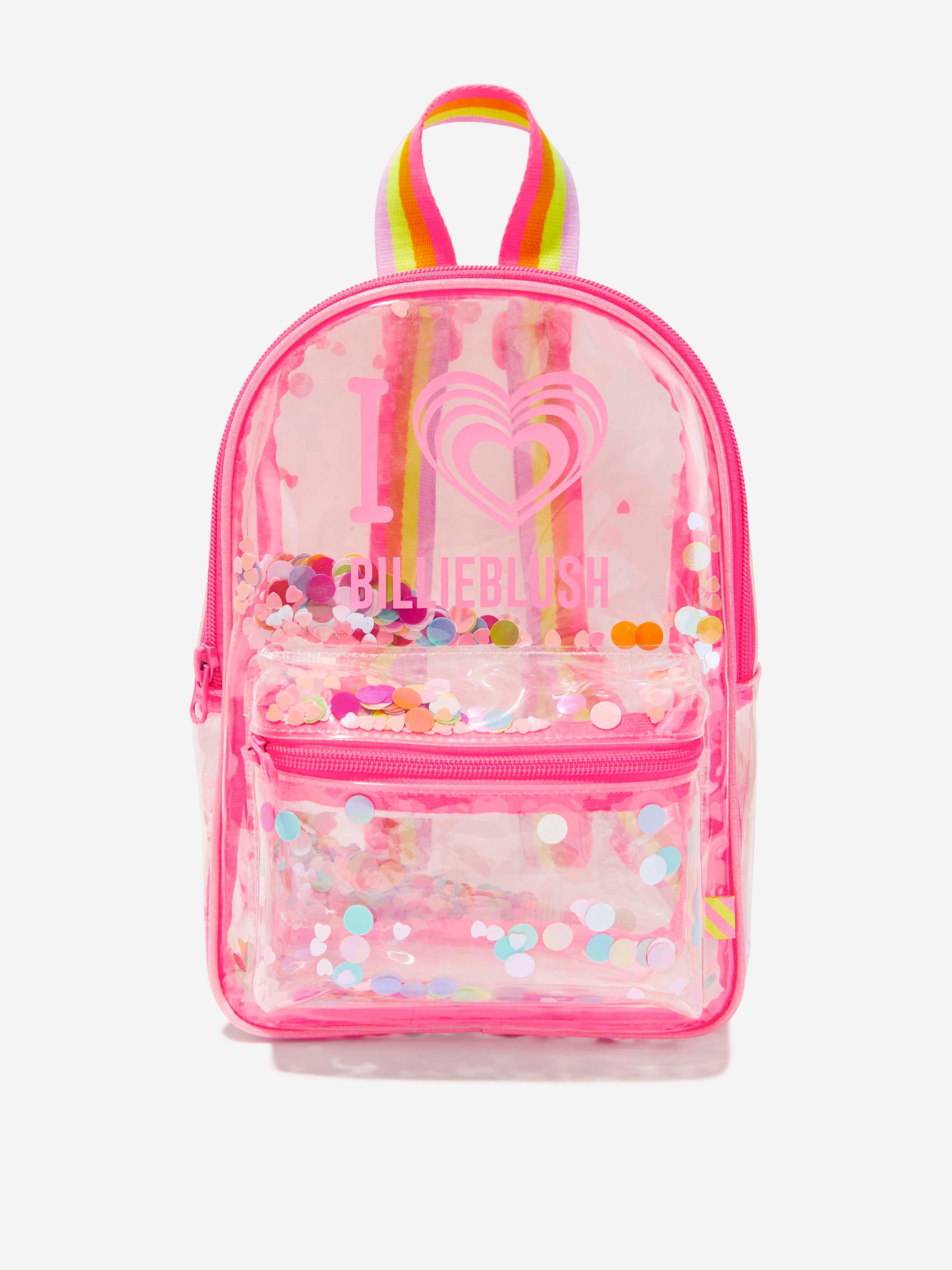 Billieblush Girls PVC Confetti and Glitter Backpack in Pink (27cm)