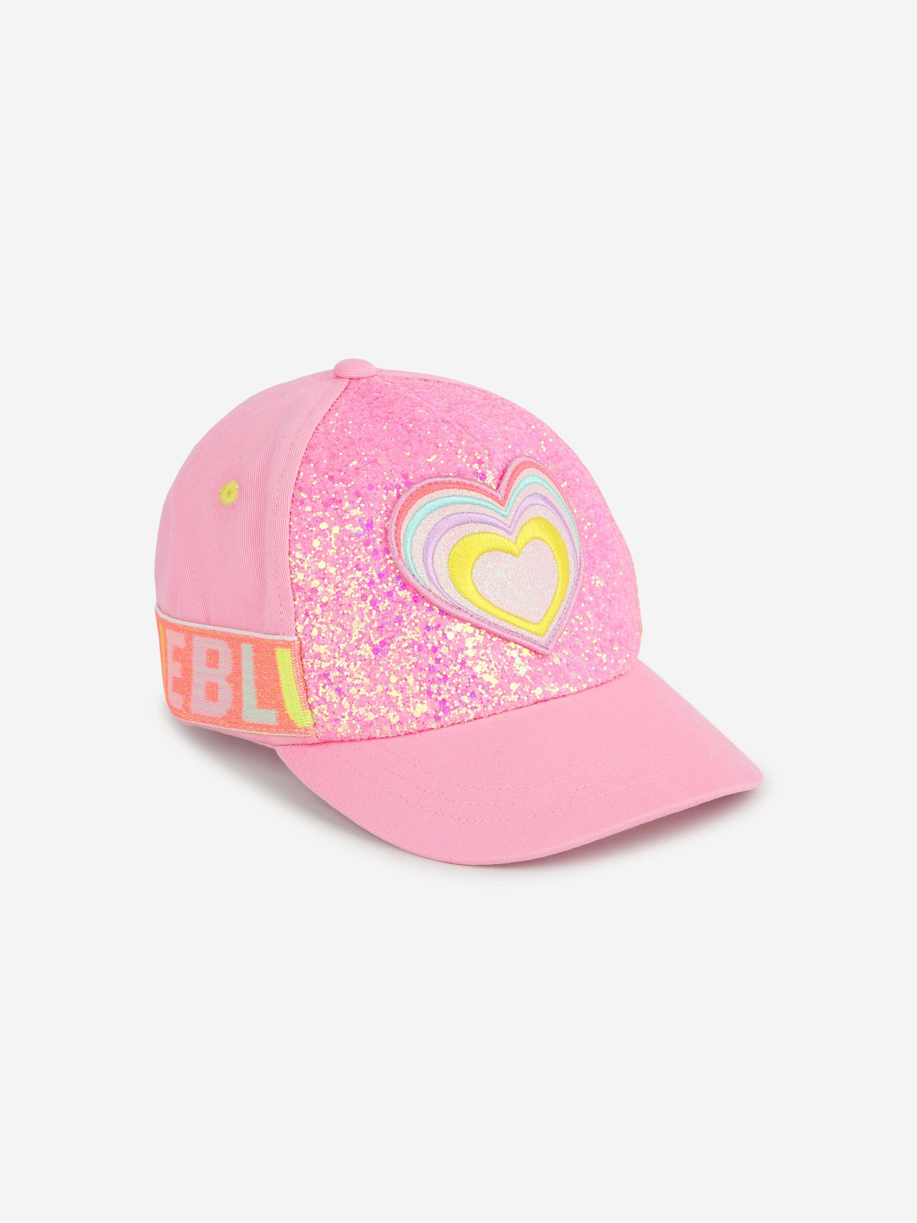 Billieblush Girls Glitter Heart Cap in Pink