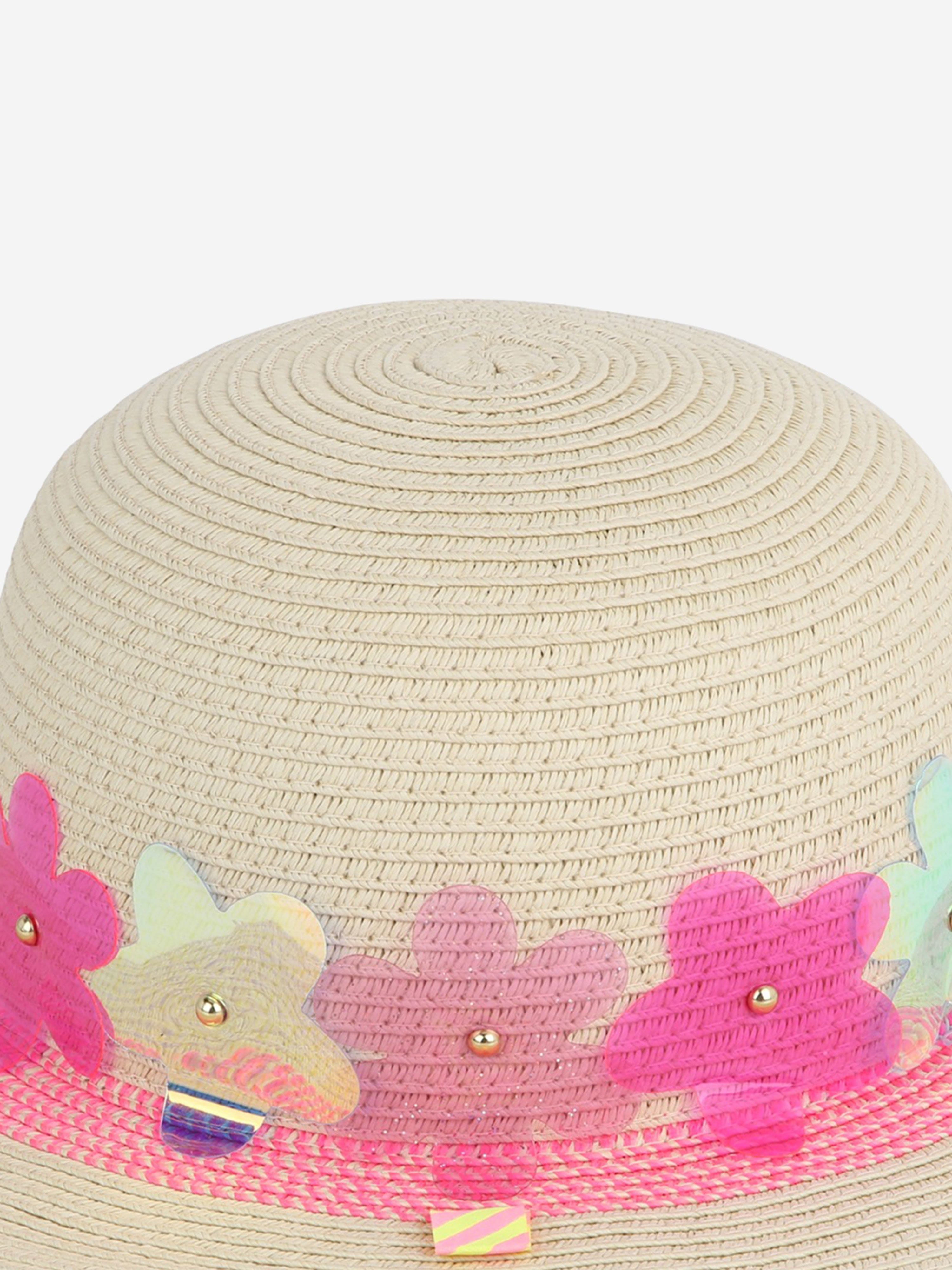 Billieblush Girls Flower Sun Hat in Beige