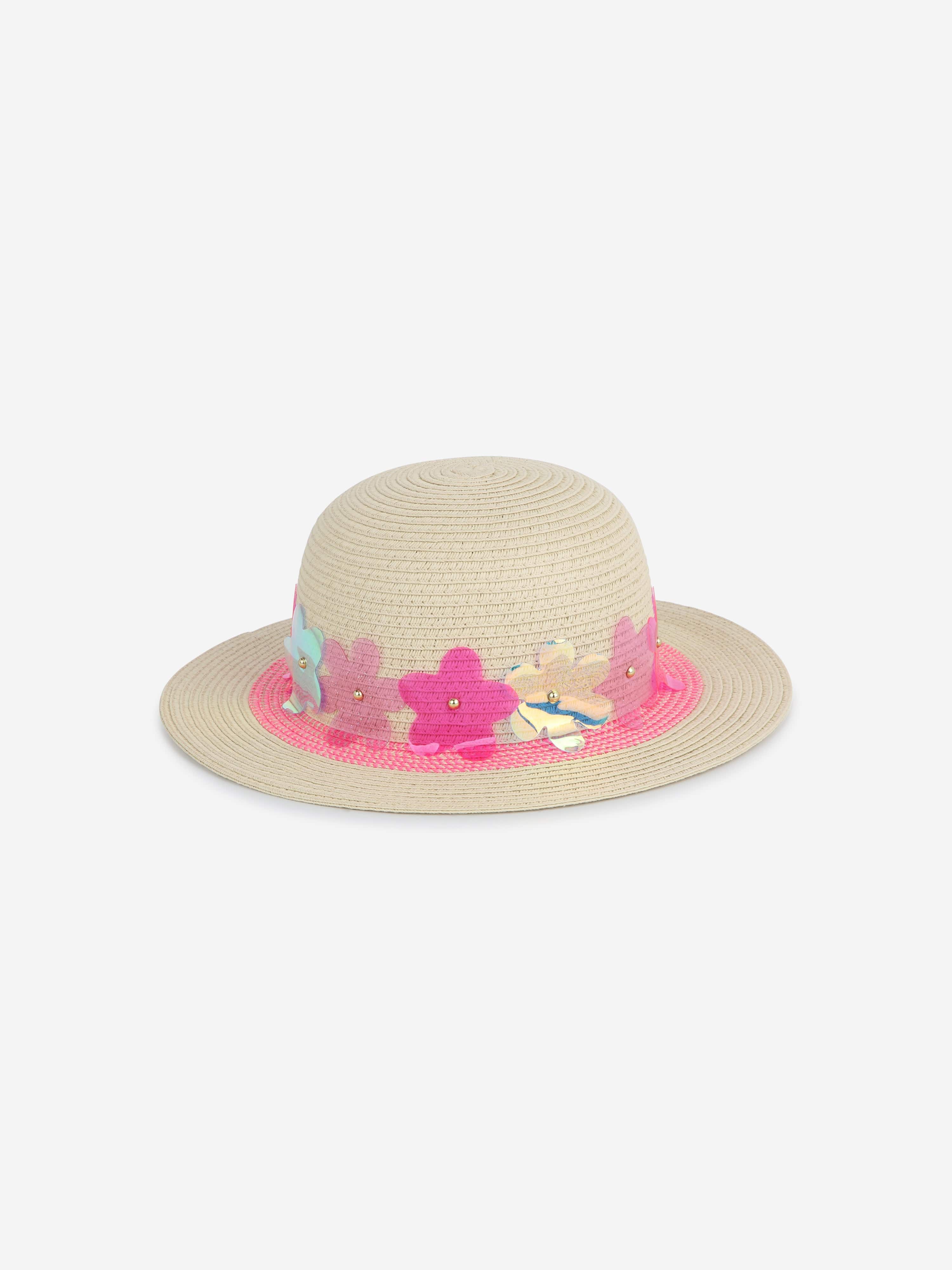 Billieblush Girls Flower Sun Hat in Beige