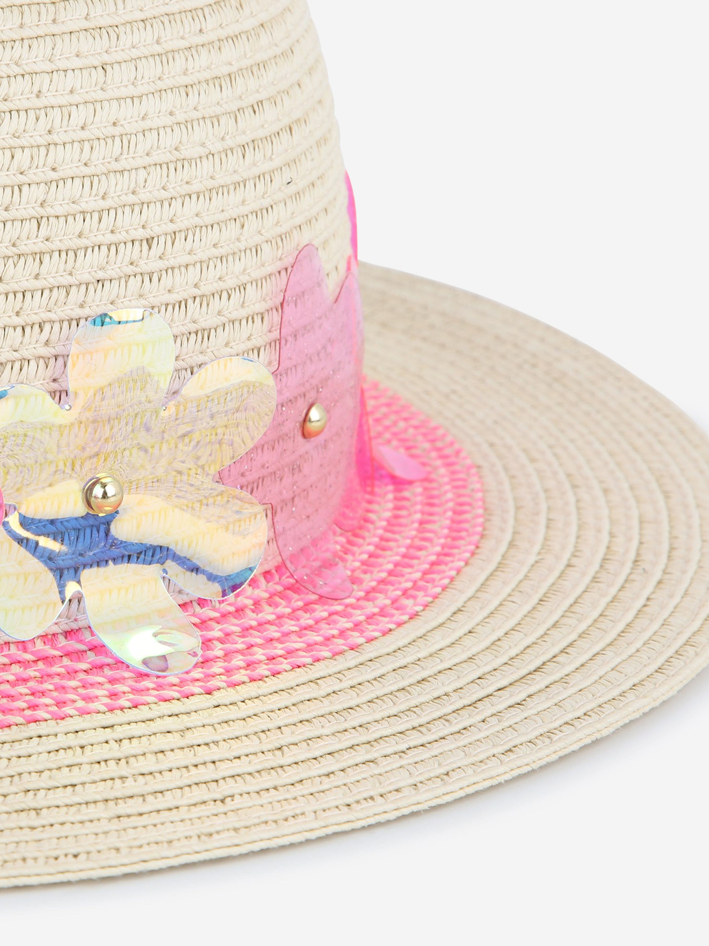 Billieblush Girls Flower Sun Hat in Beige