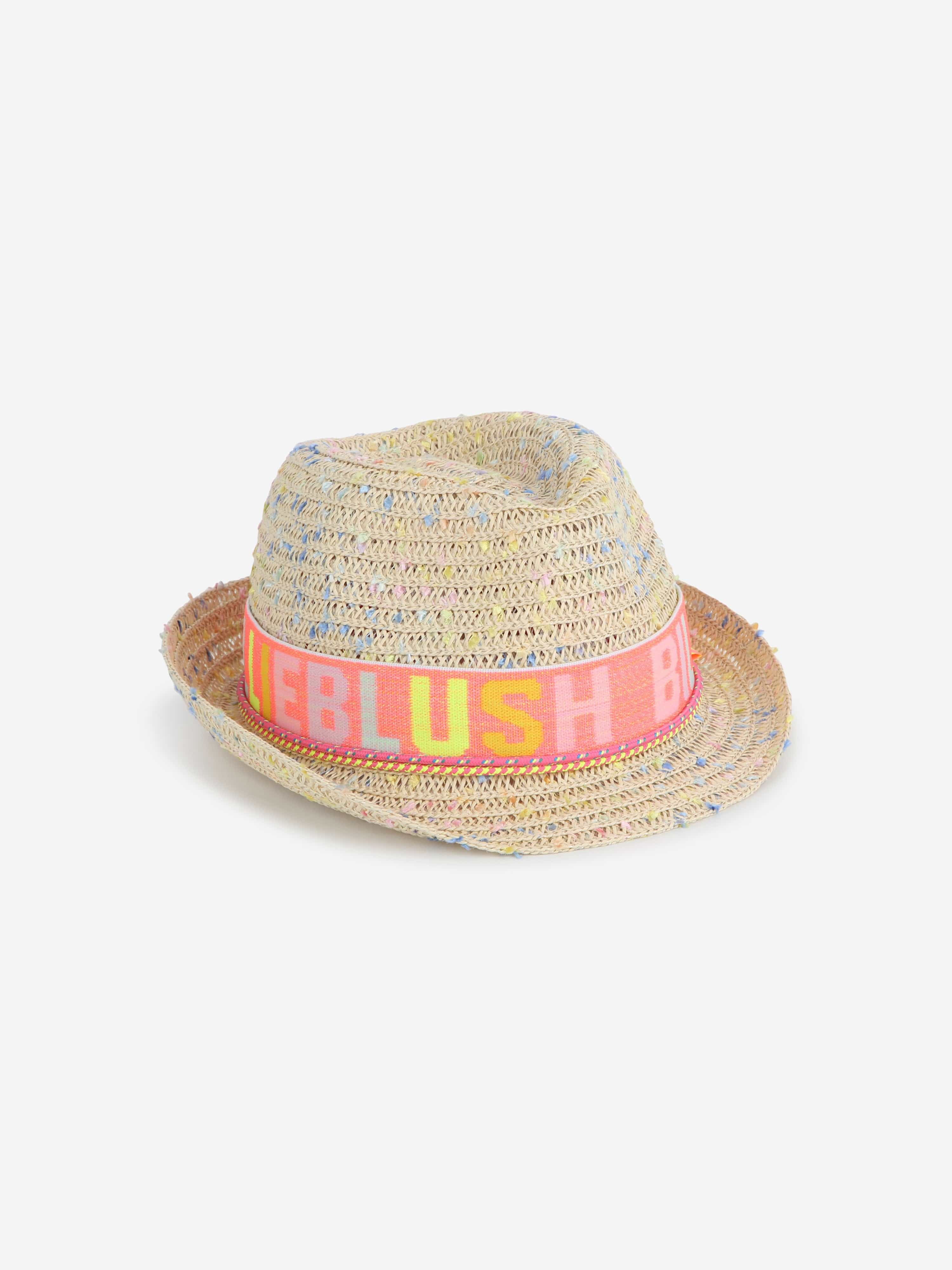 Billieblush Girls Straw Trilby Hat in Beige