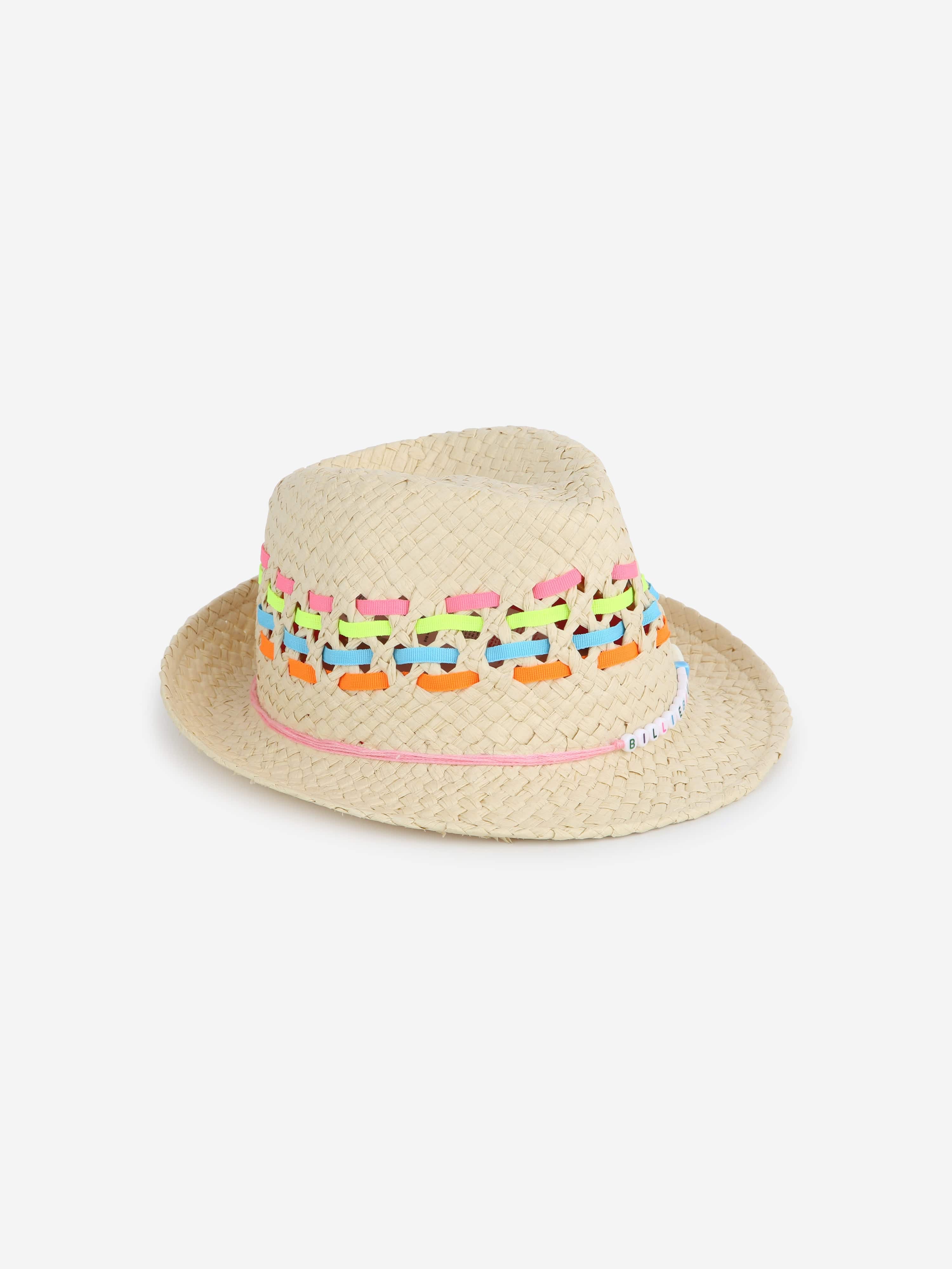 Billieblush Girls Woven Straw Hat in Beige