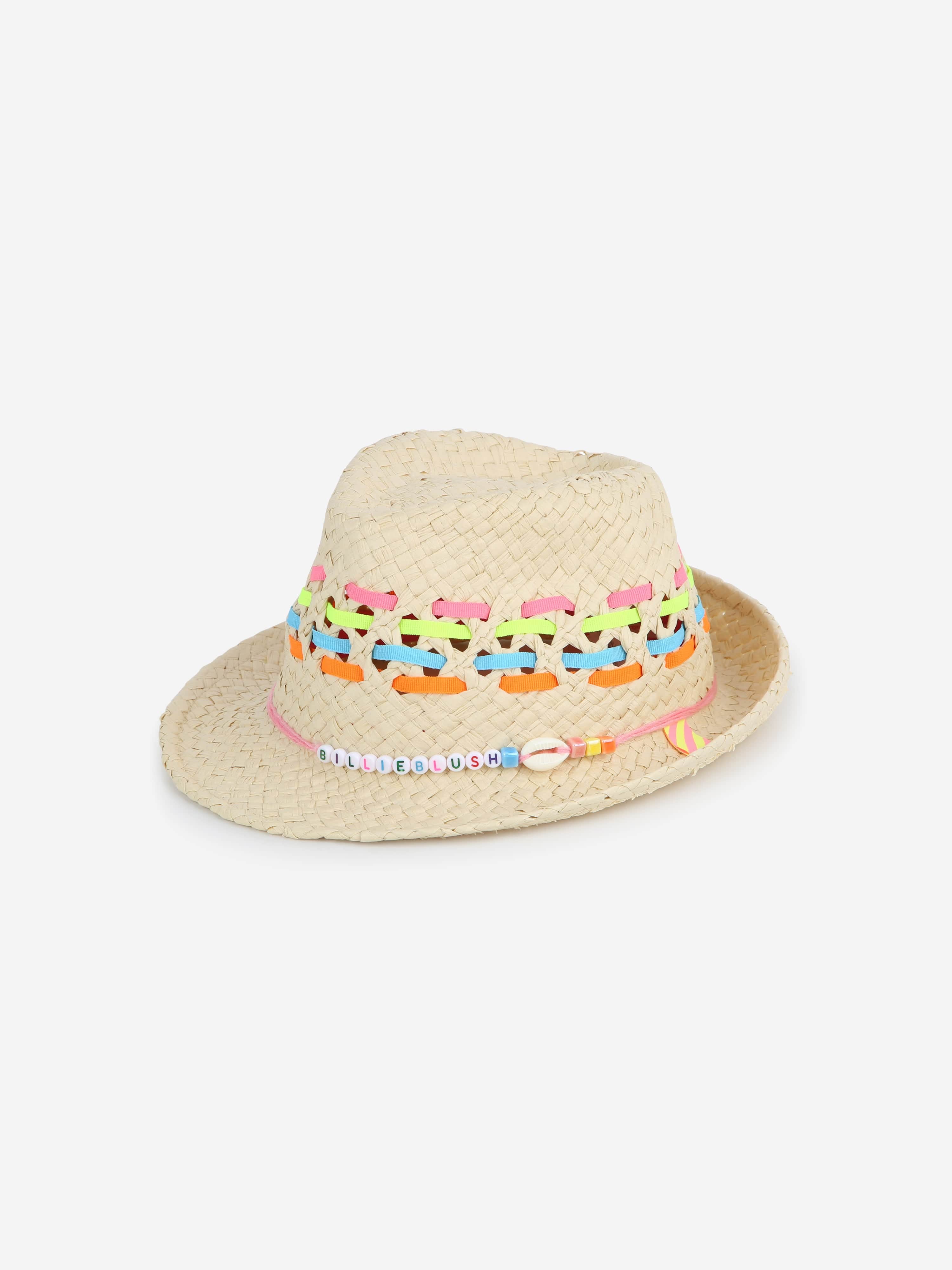 Billieblush Girls Woven Straw Hat in Beige