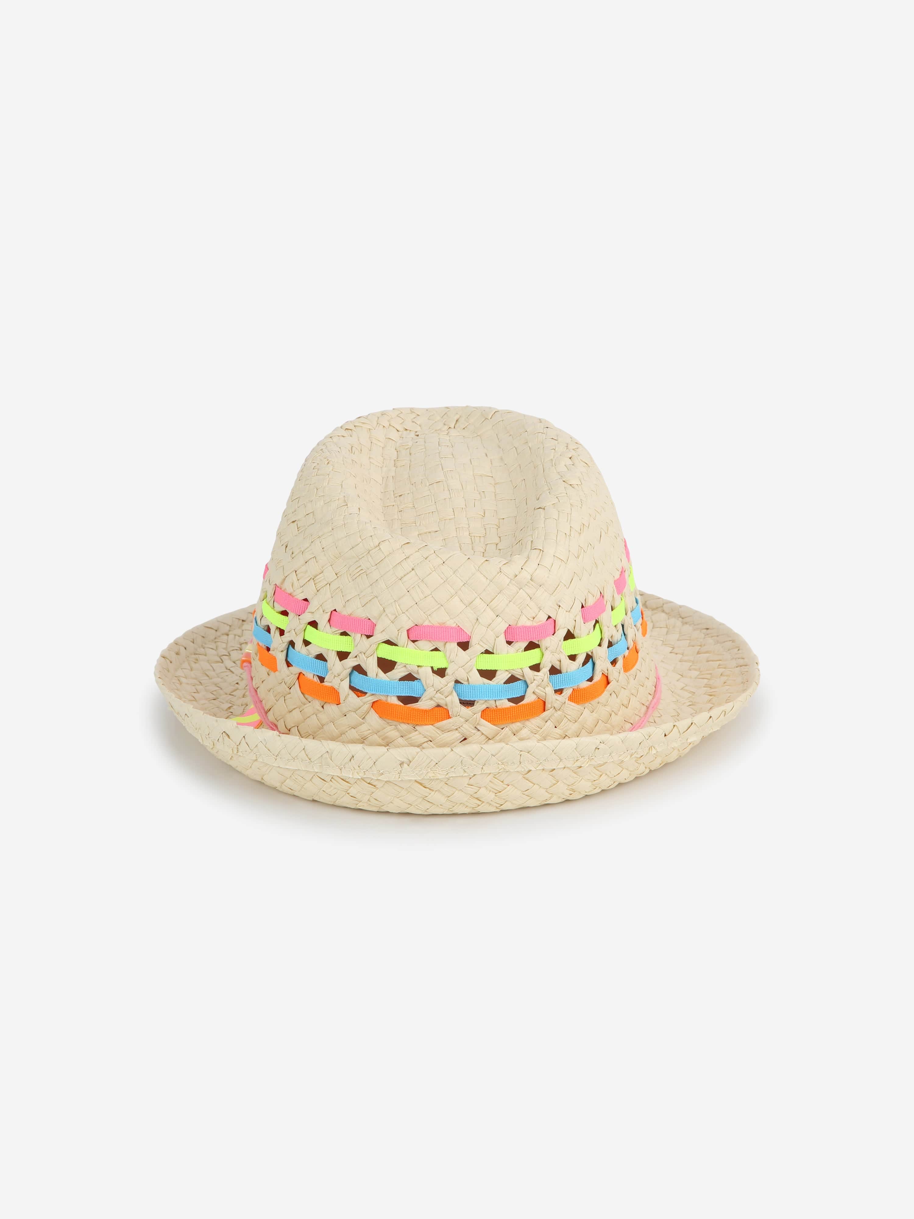 Billieblush Girls Woven Straw Hat in Beige