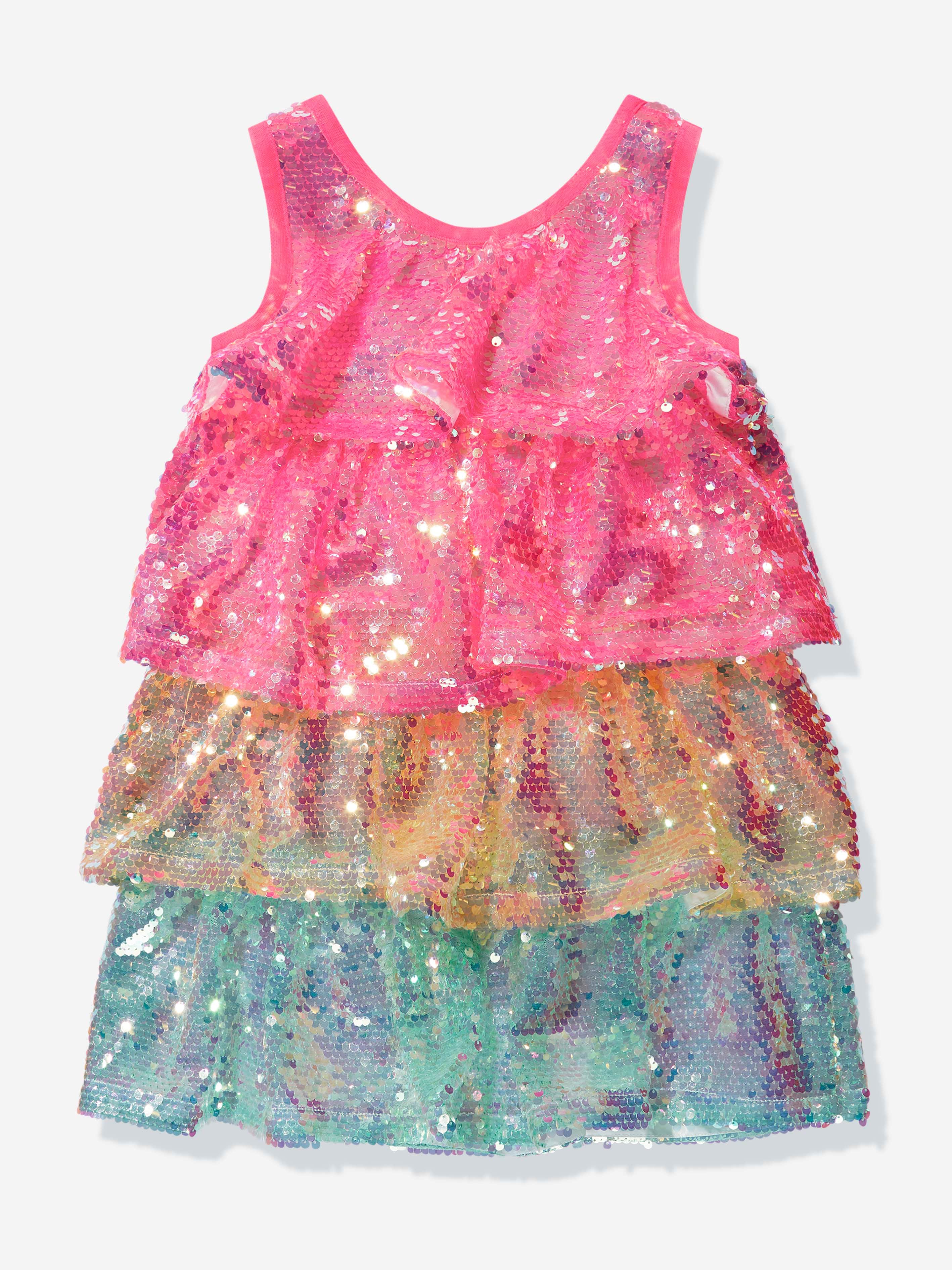 Billieblush Girls Sequin Dress With Scrunchie in Multicolour