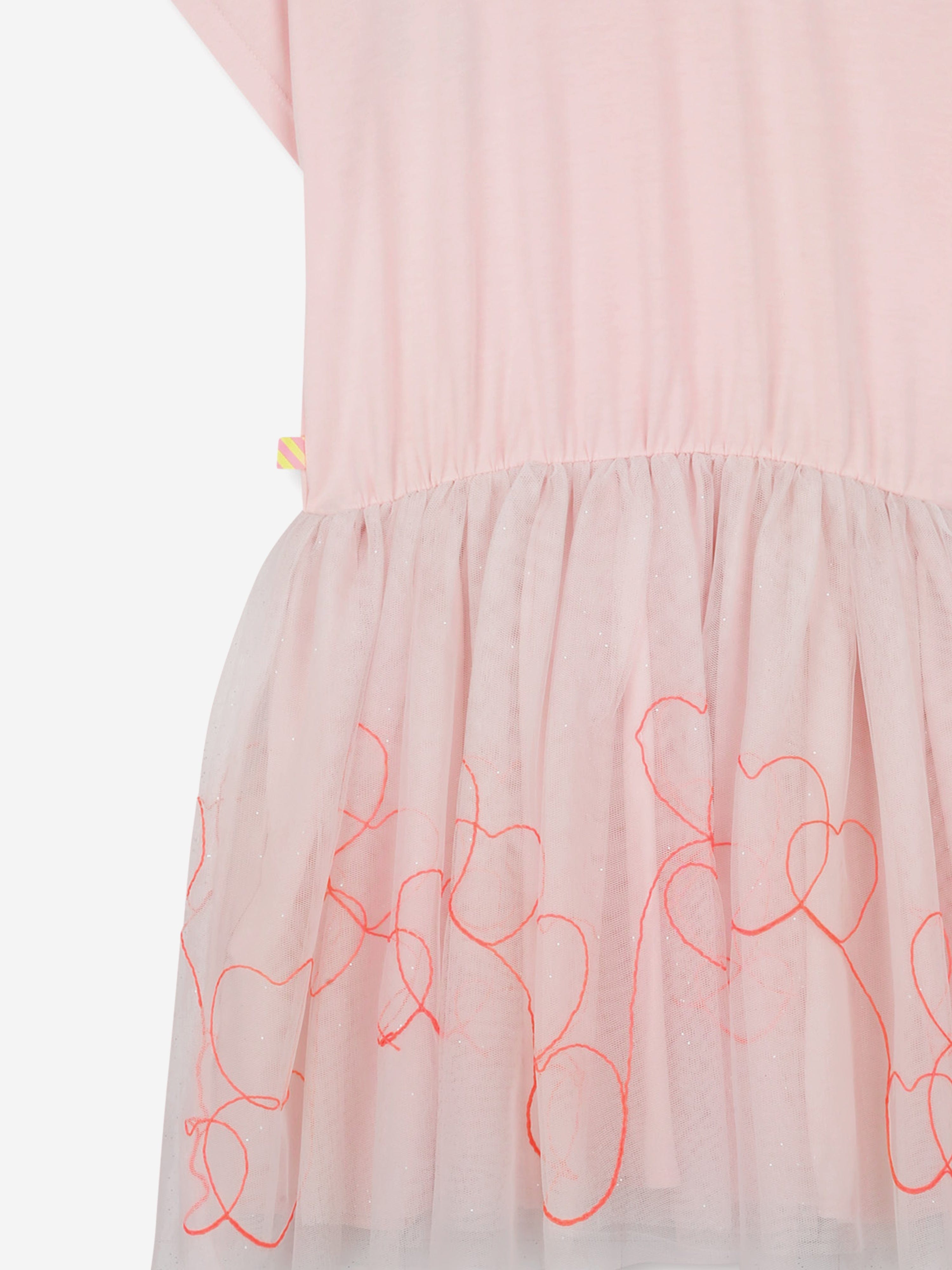 Girls Bi-material Dress in Pink