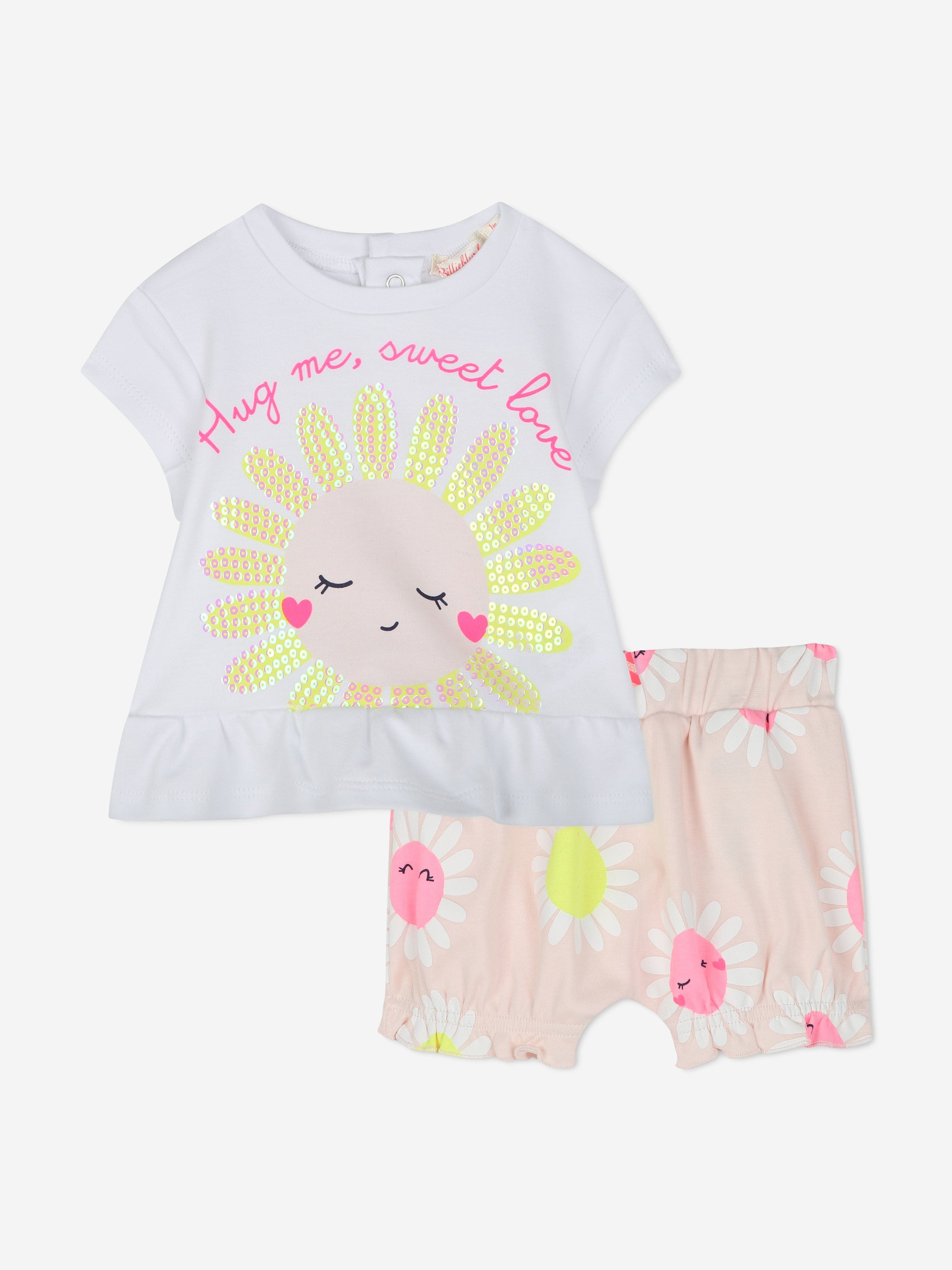 Billieblush Baby Girls Daisy Short Set in Pink