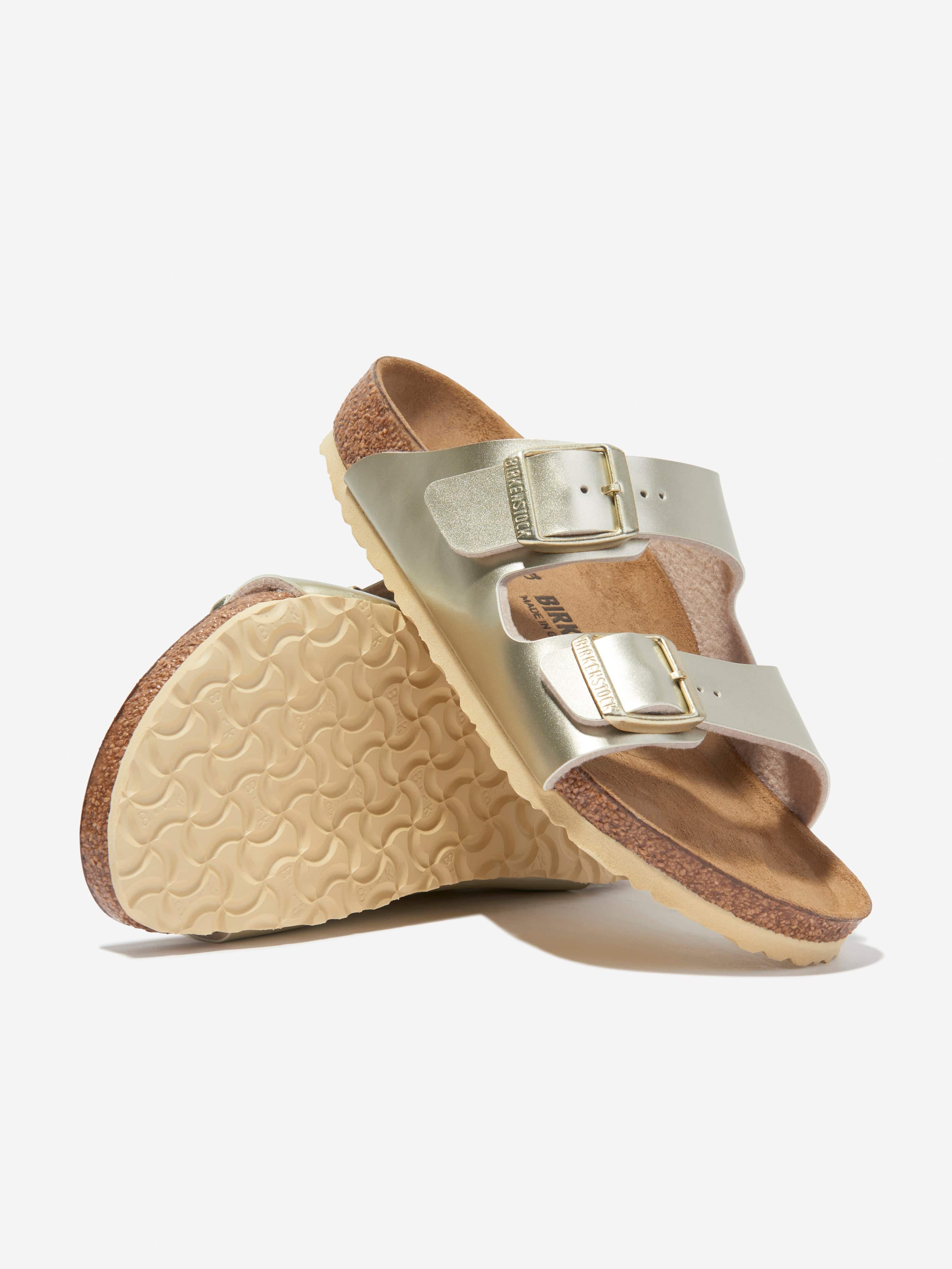 BIRKENSTOCK Girls Arizona Classic Metallic Sandals in Gold