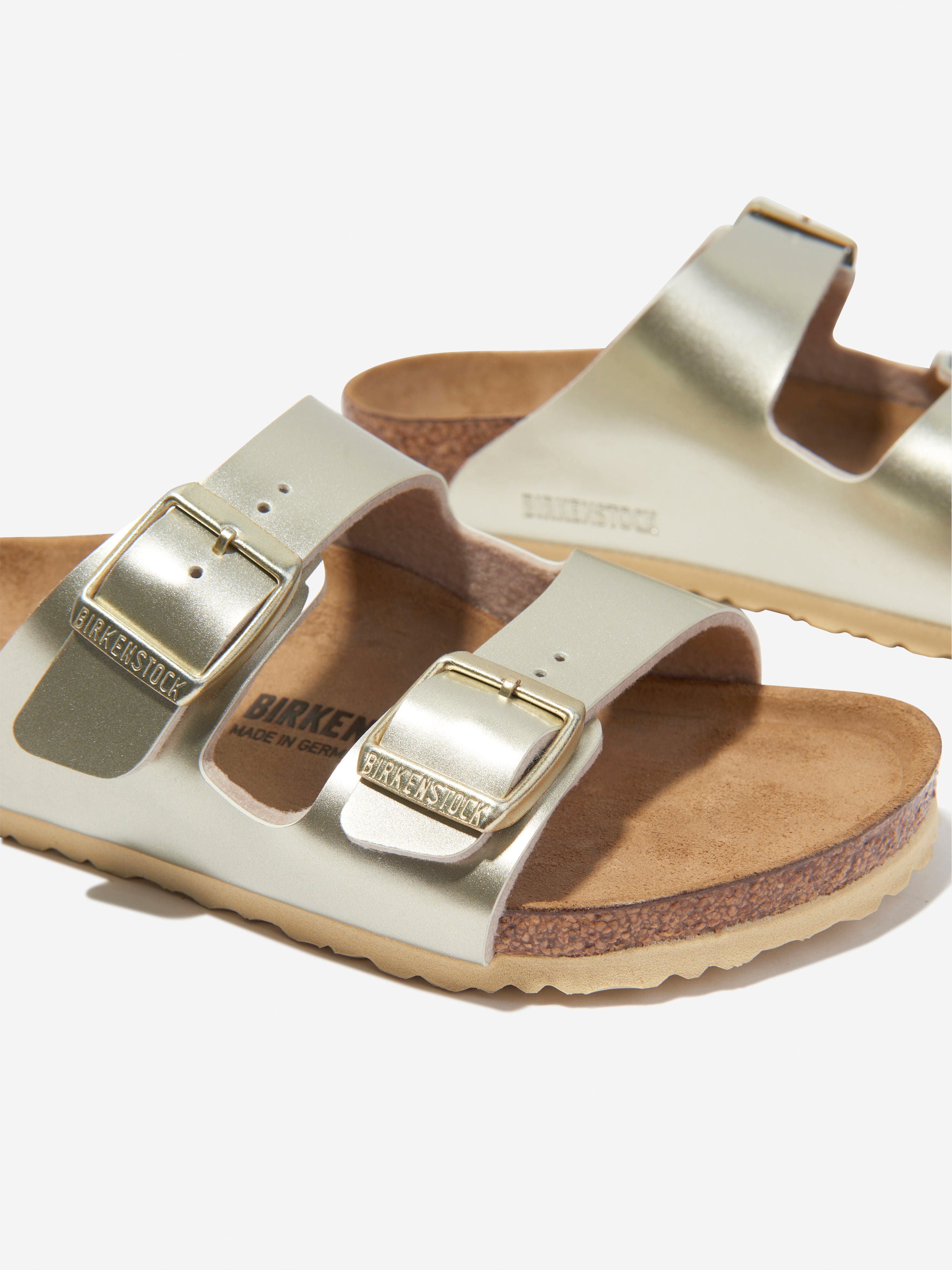 BIRKENSTOCK Girls Arizona Classic Metallic Sandals in Gold