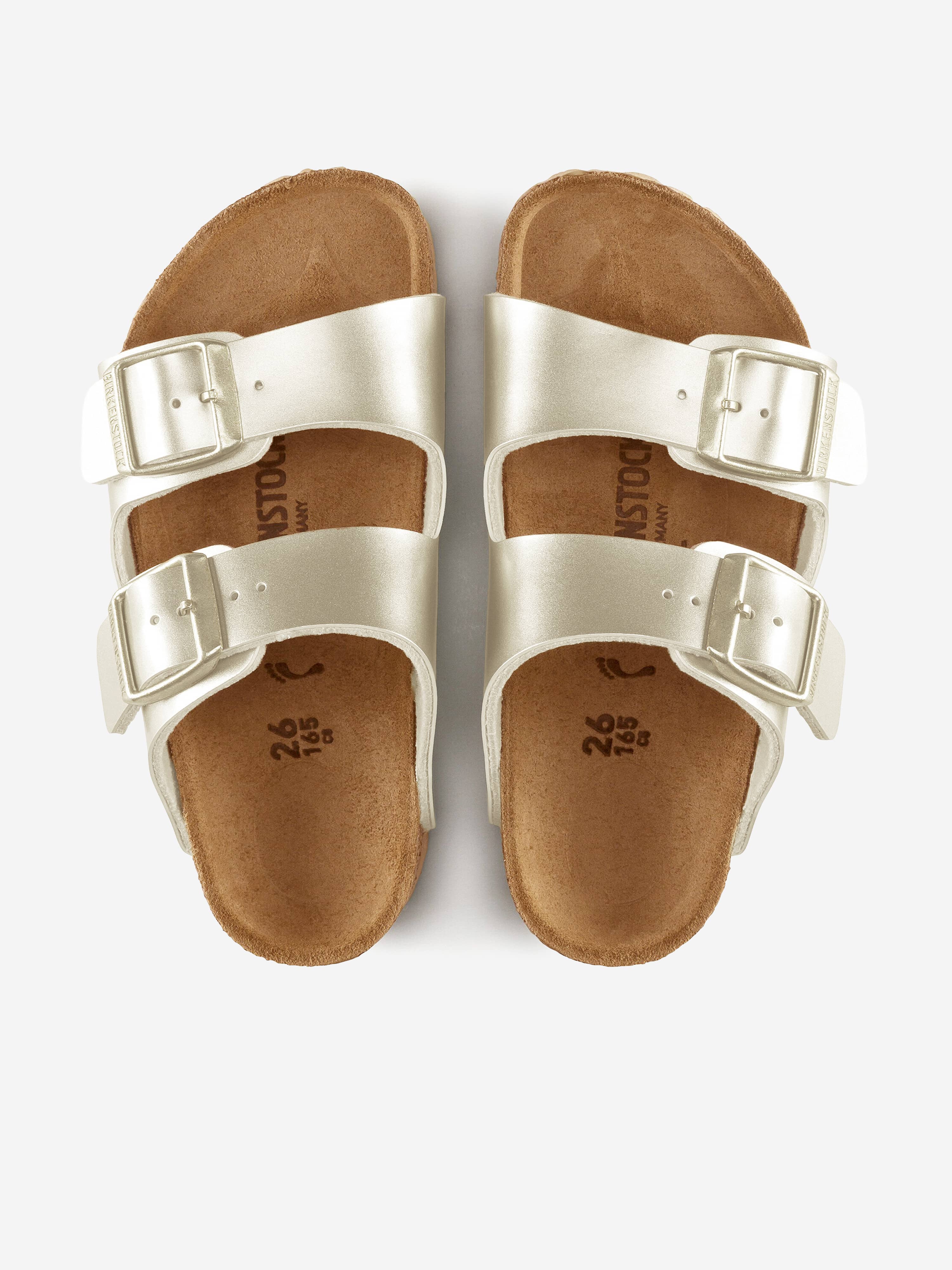 BIRKENSTOCK Girls Arizona Classic Metallic Sandals in Gold