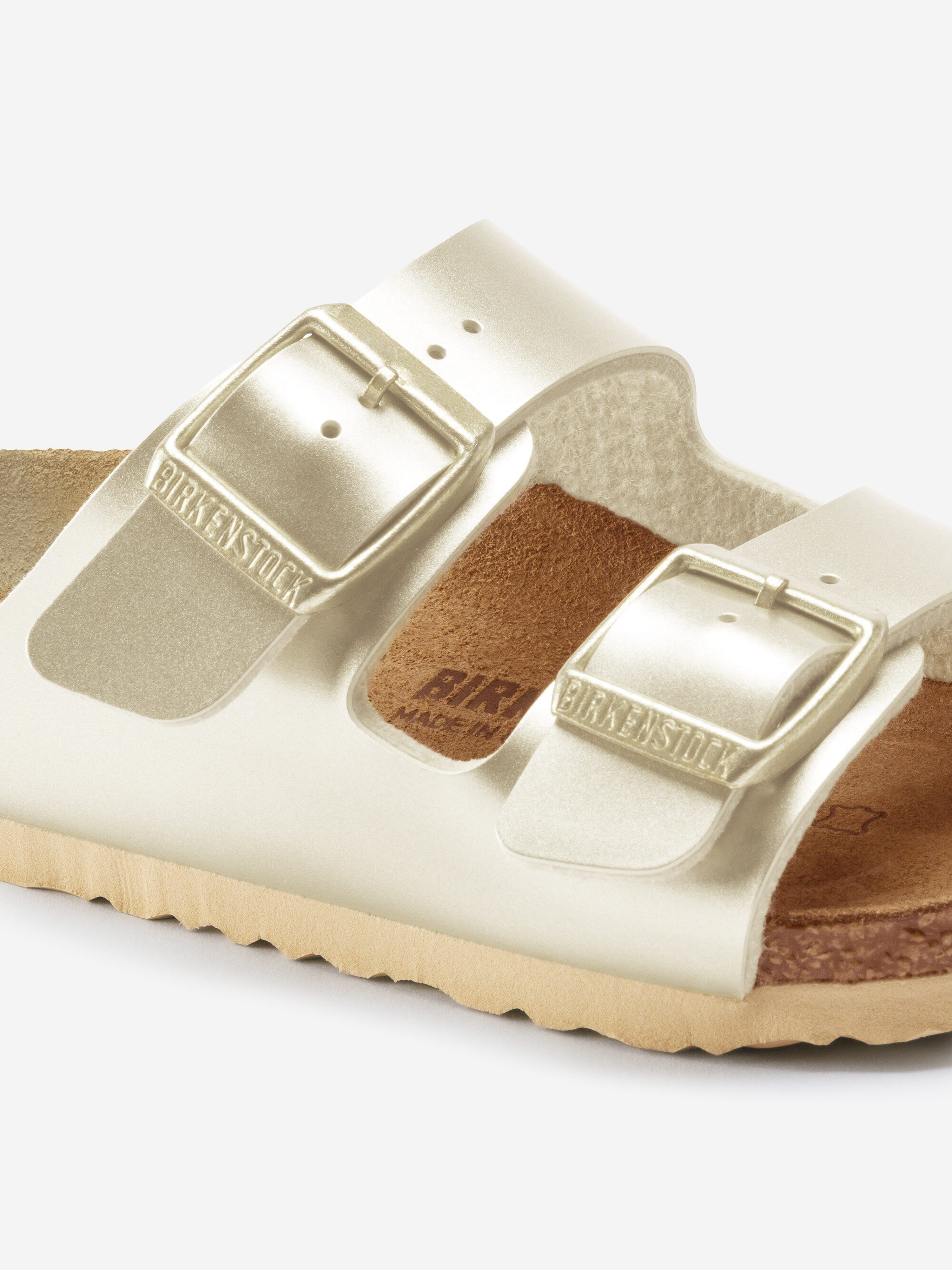 BIRKENSTOCK Girls Arizona Classic Metallic Sandals in Gold