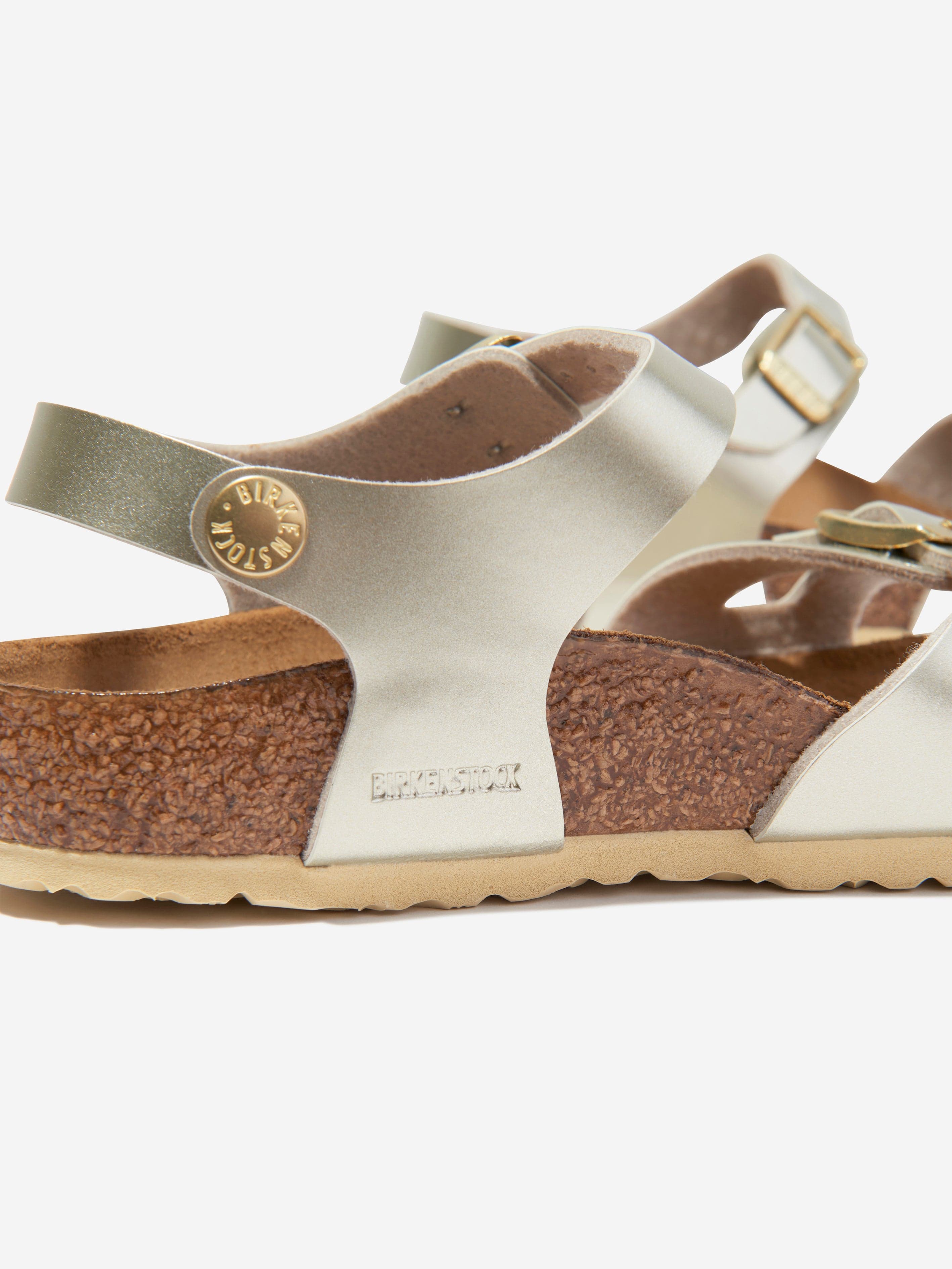 BIRKENSTOCK Girls Rio Classic Metallic Sandals in Gold