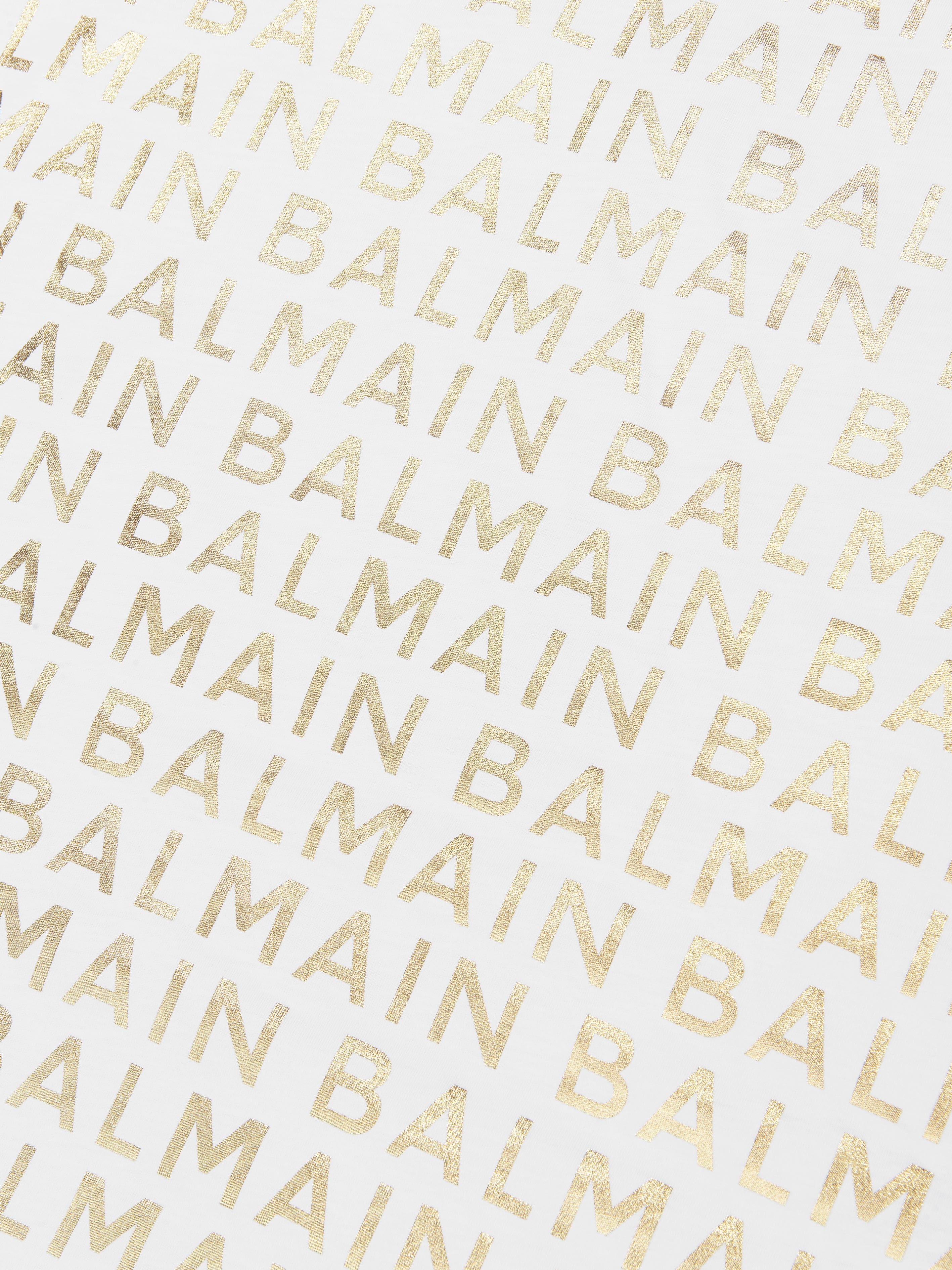 Balmain Baby Logo Print Blanket in Gold