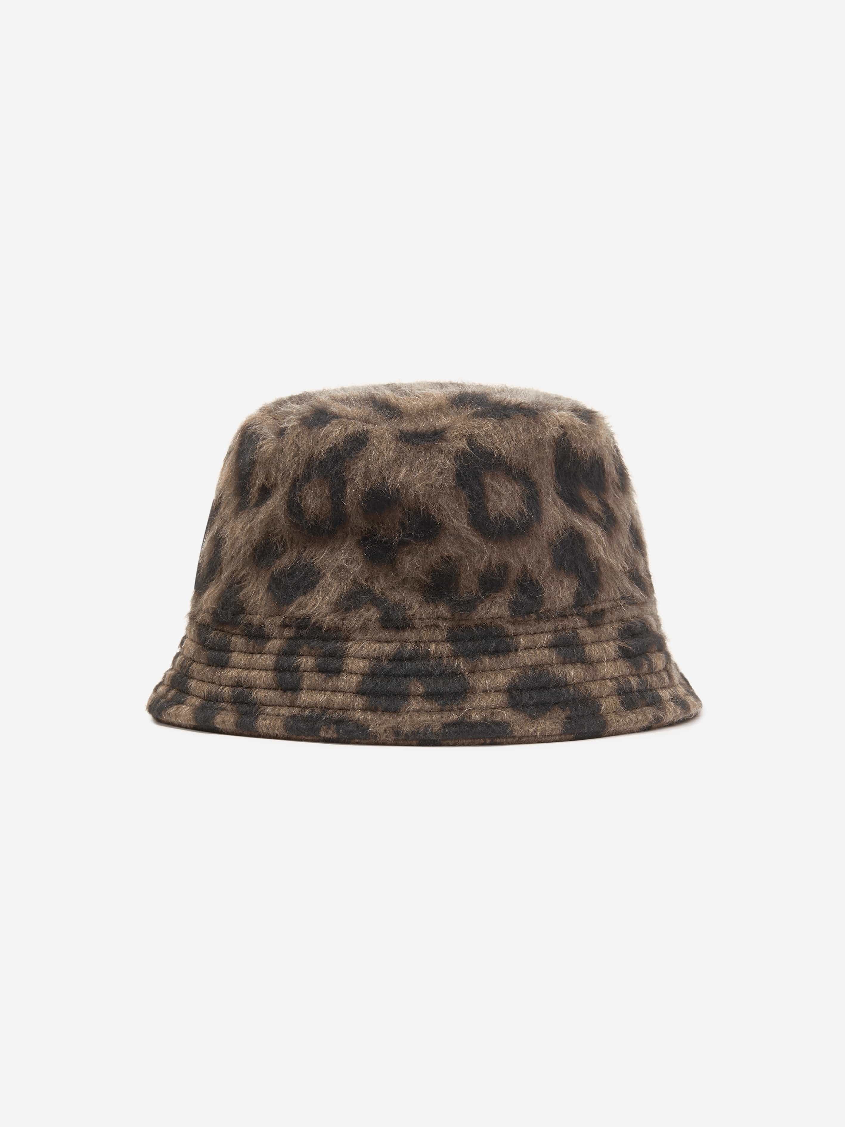 Balmain Girls Leopard Bucket Hat in Brown