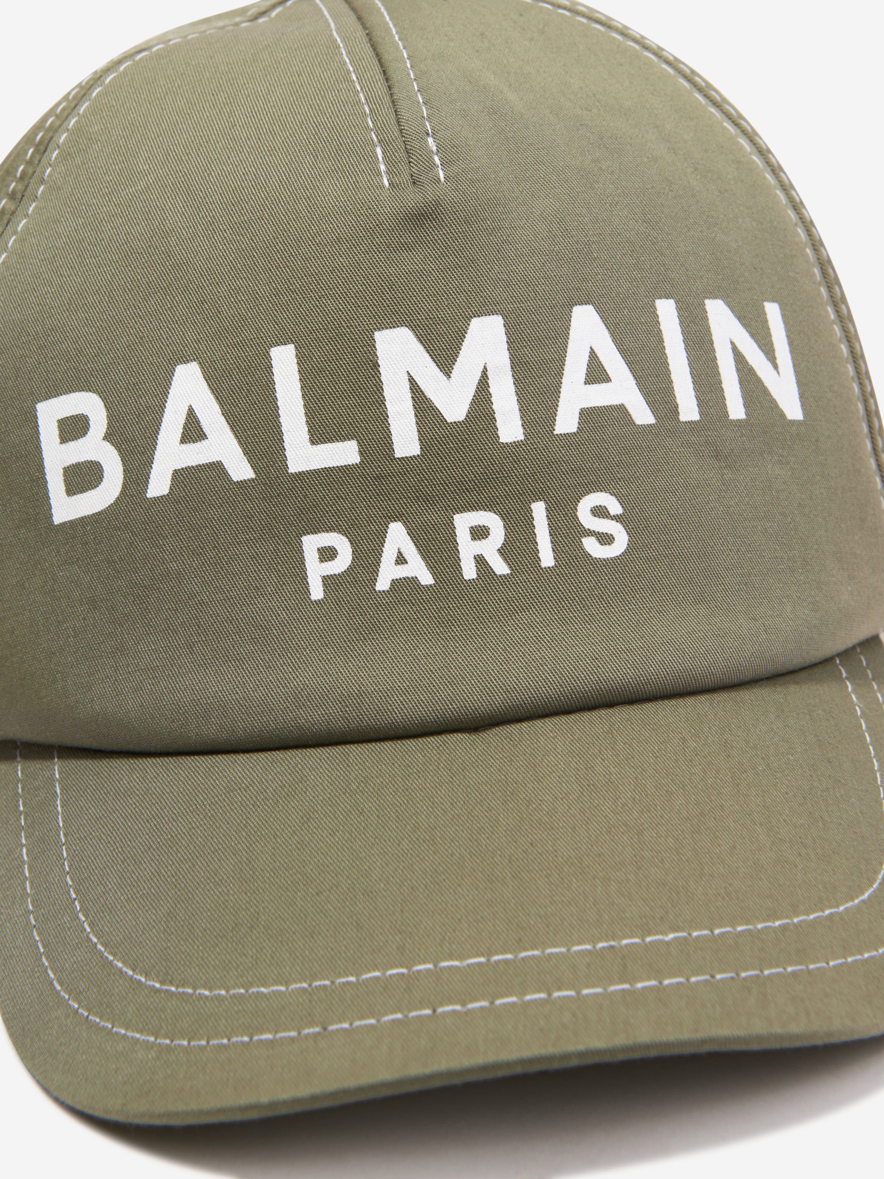 Balmain Kids Logo Cap in Green