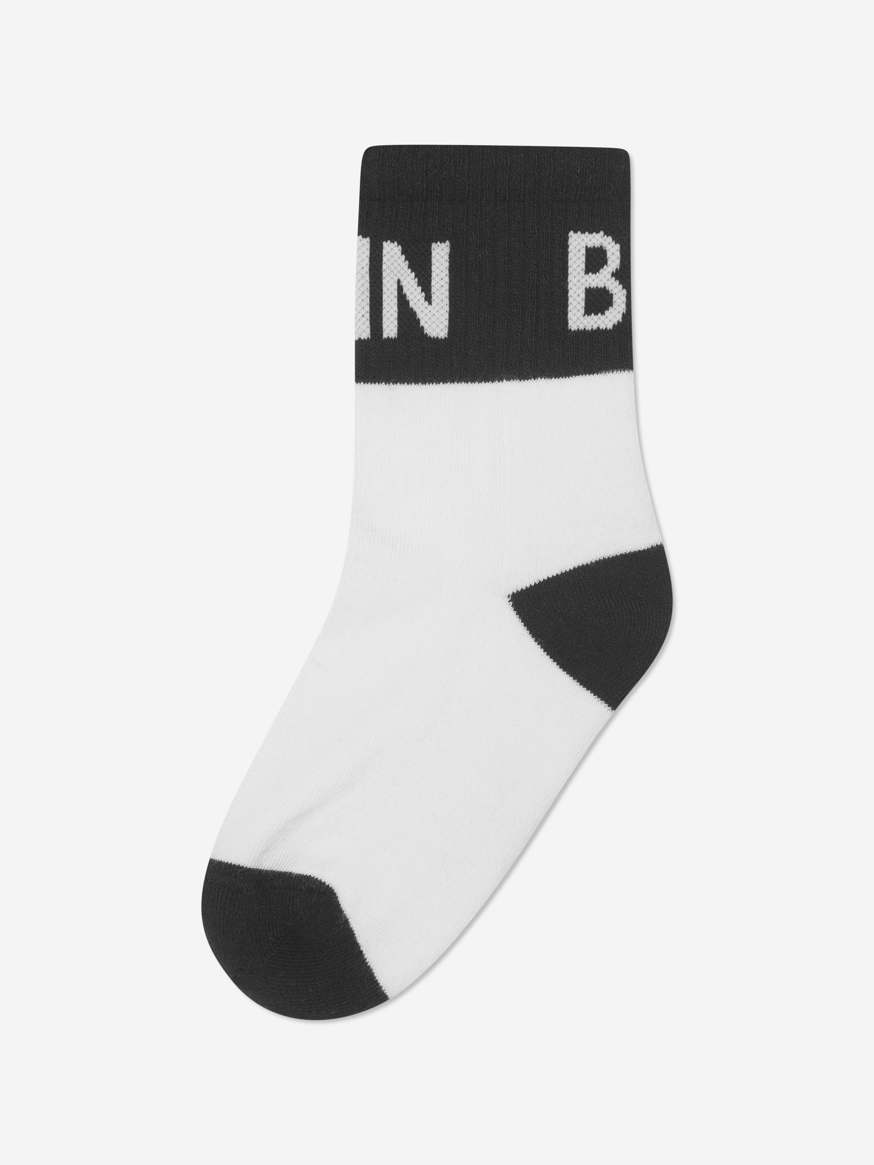 Balmain Kids Logo Socks in White