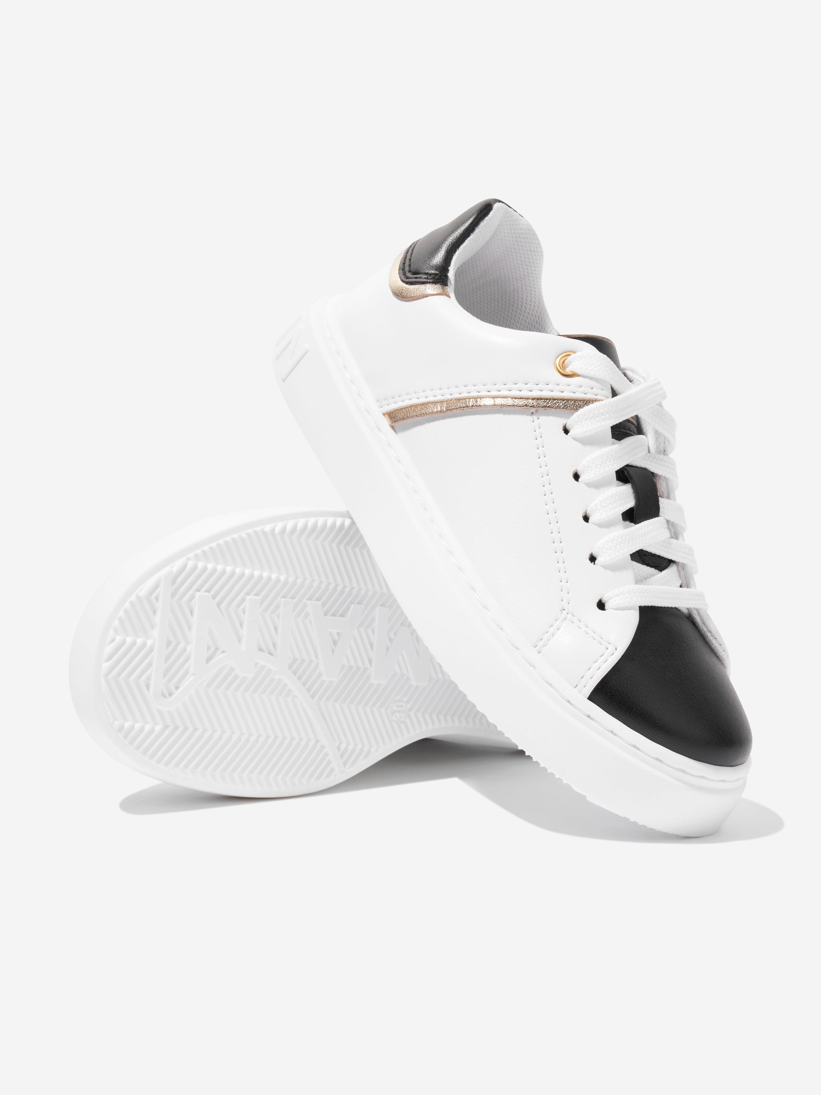 Balmain Kids Logo Trainers in White