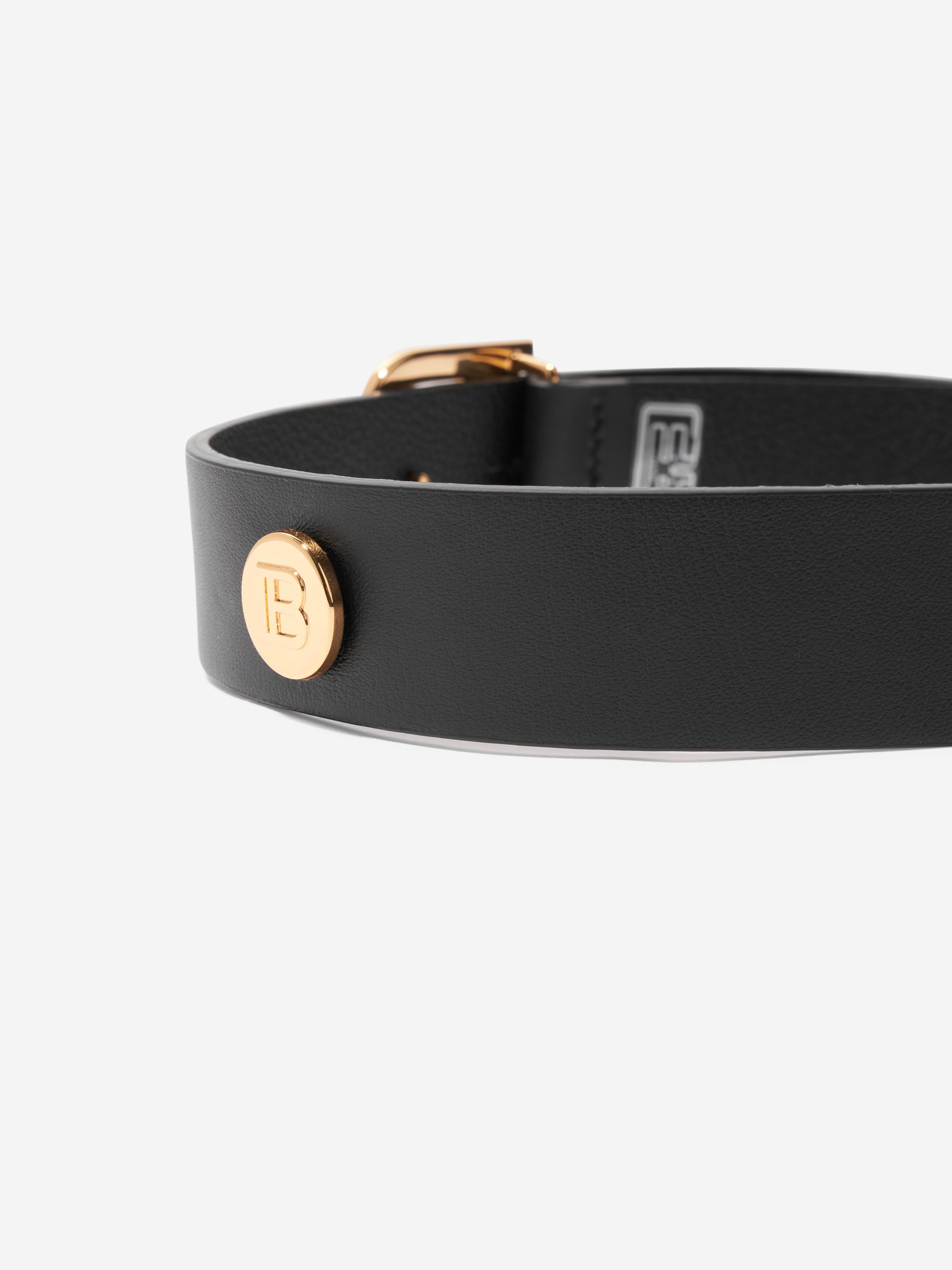 Balmain Kids Leather Belt in Black