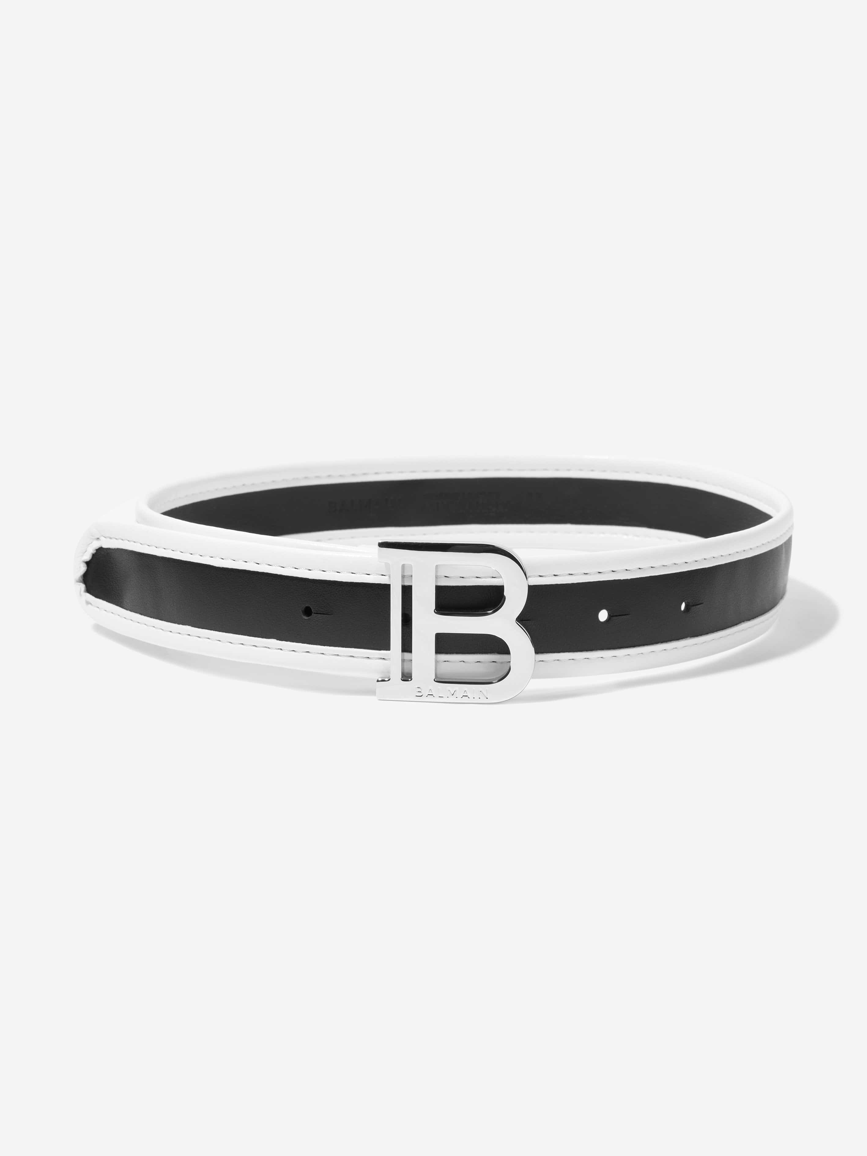 Balmain Kids Leather Belt in Black