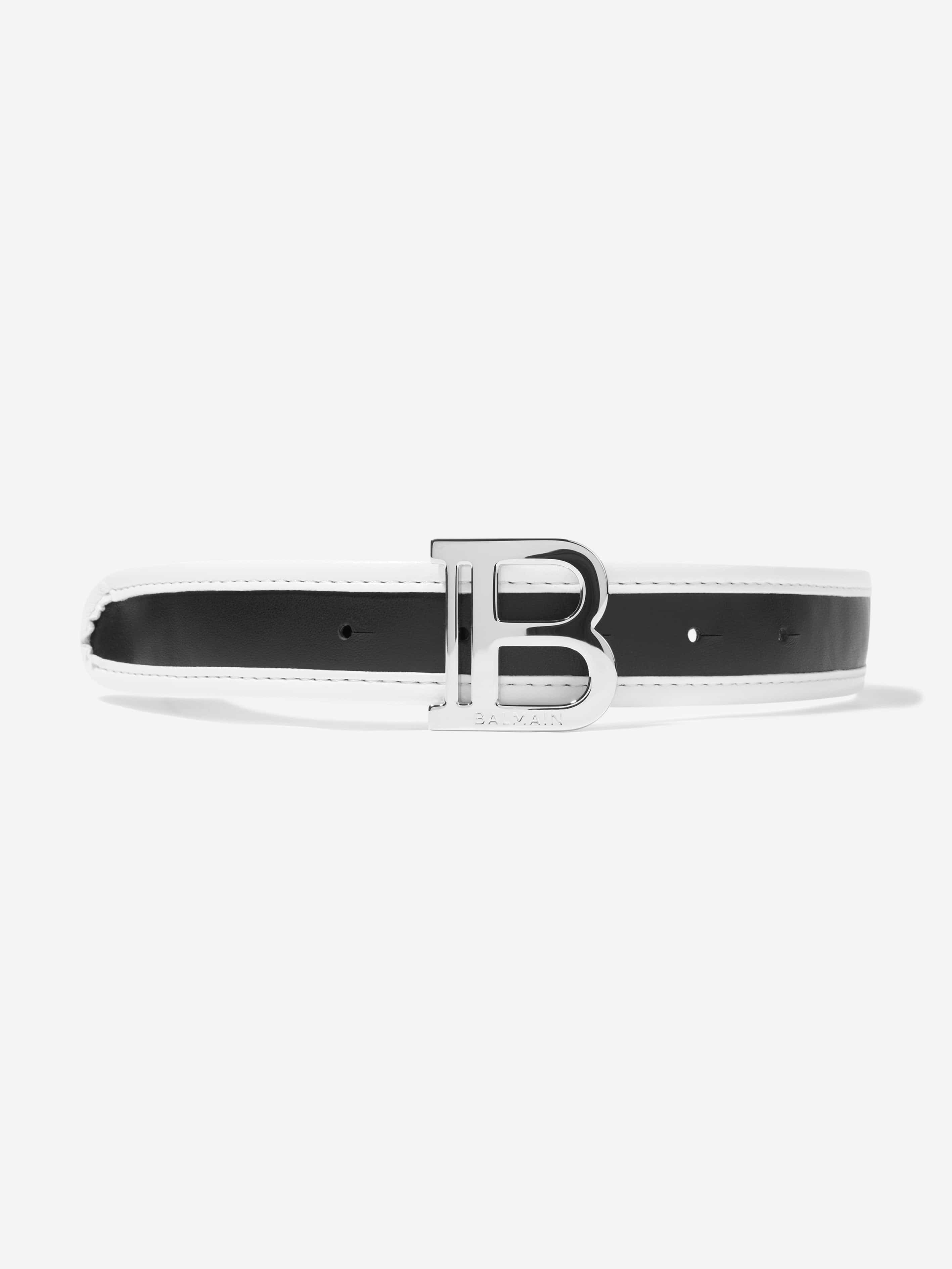 Balmain Kids Leather Belt in Black