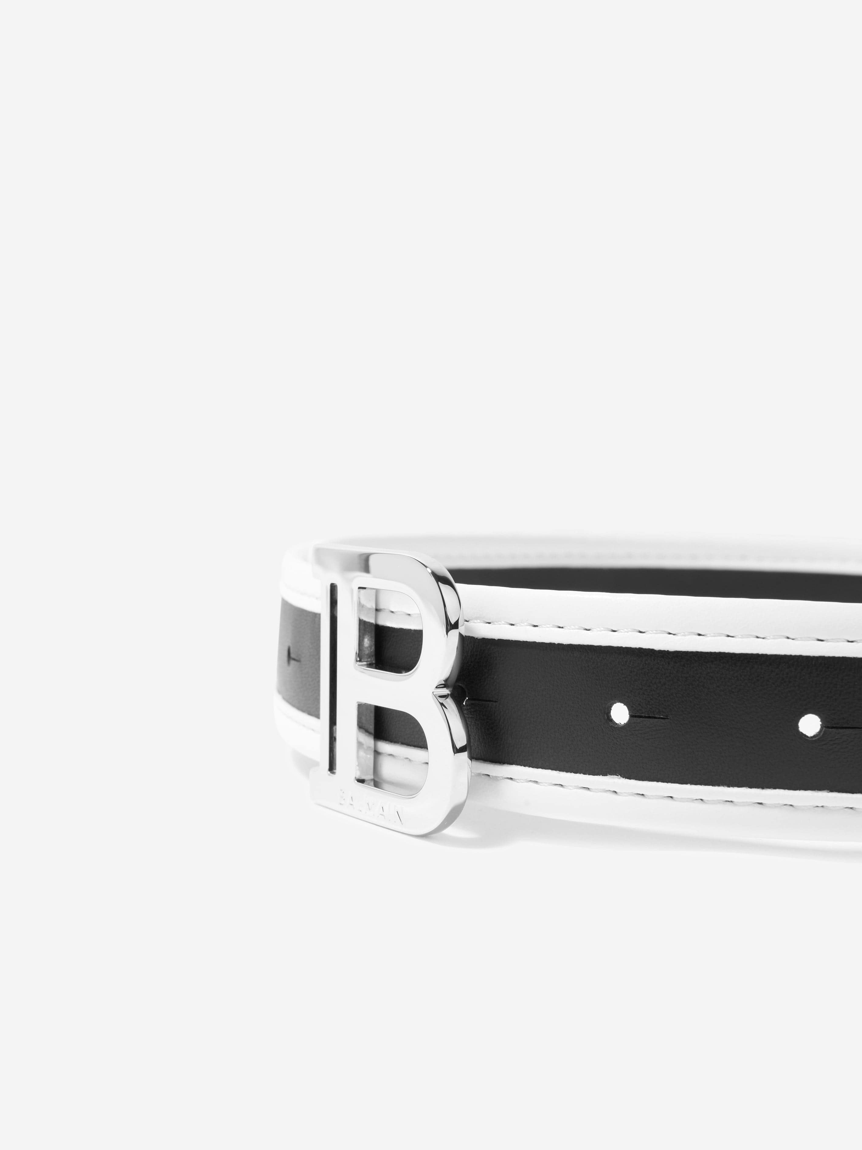 Balmain Kids Leather Belt in Black