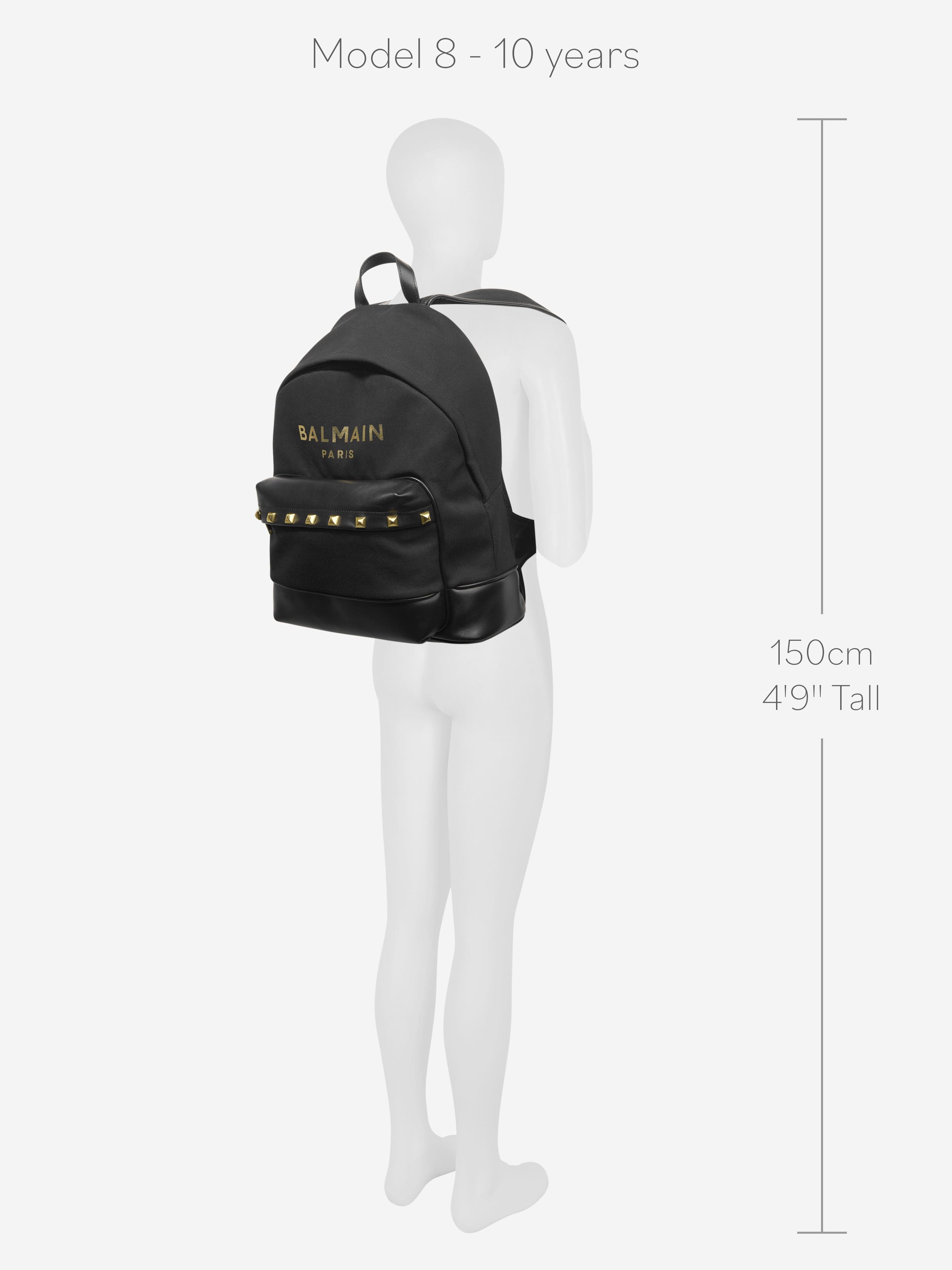 Balmain Kids Logo Backpack in Black