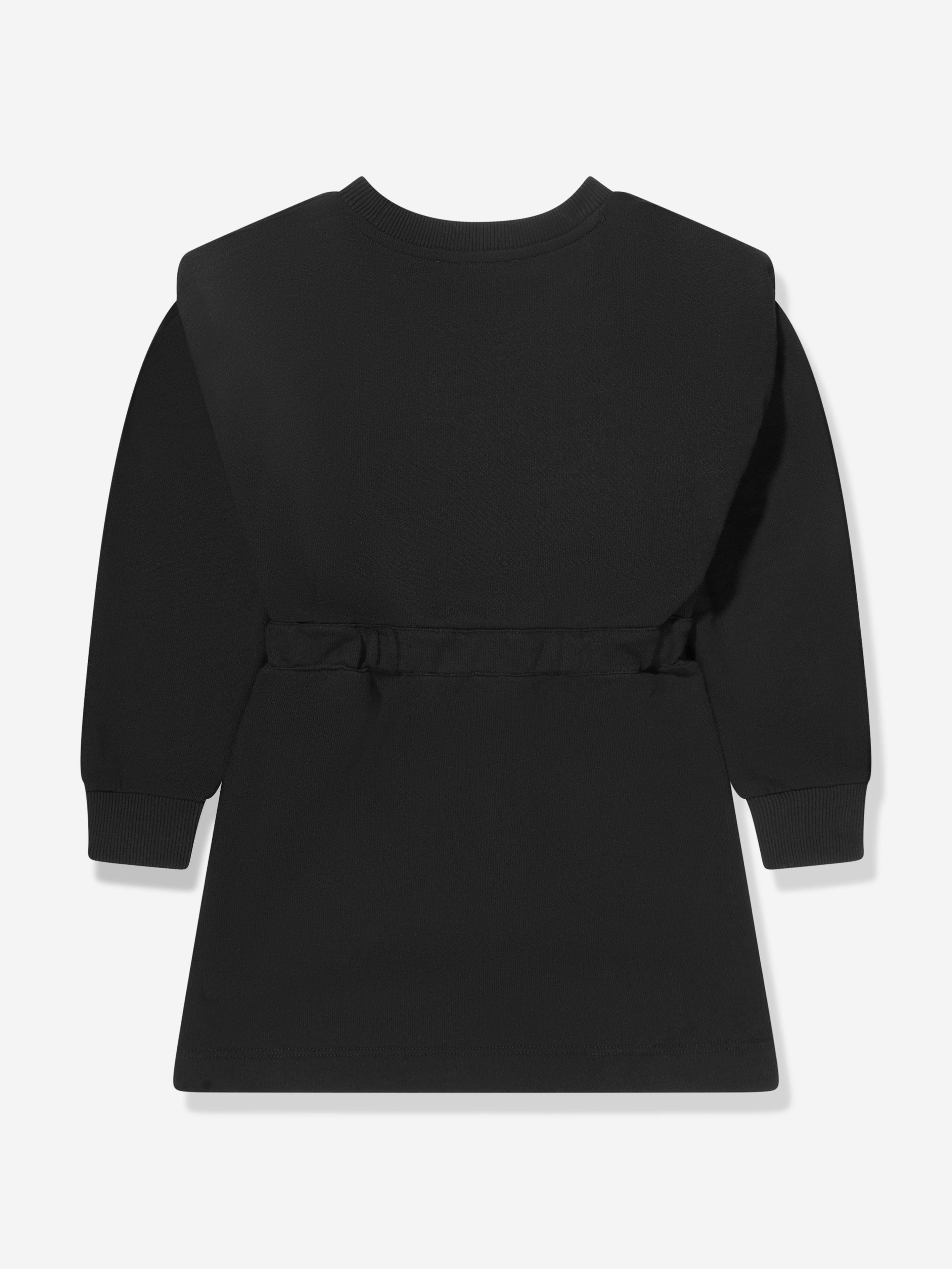 Balmain Girls Logo Sweater Dress in Black