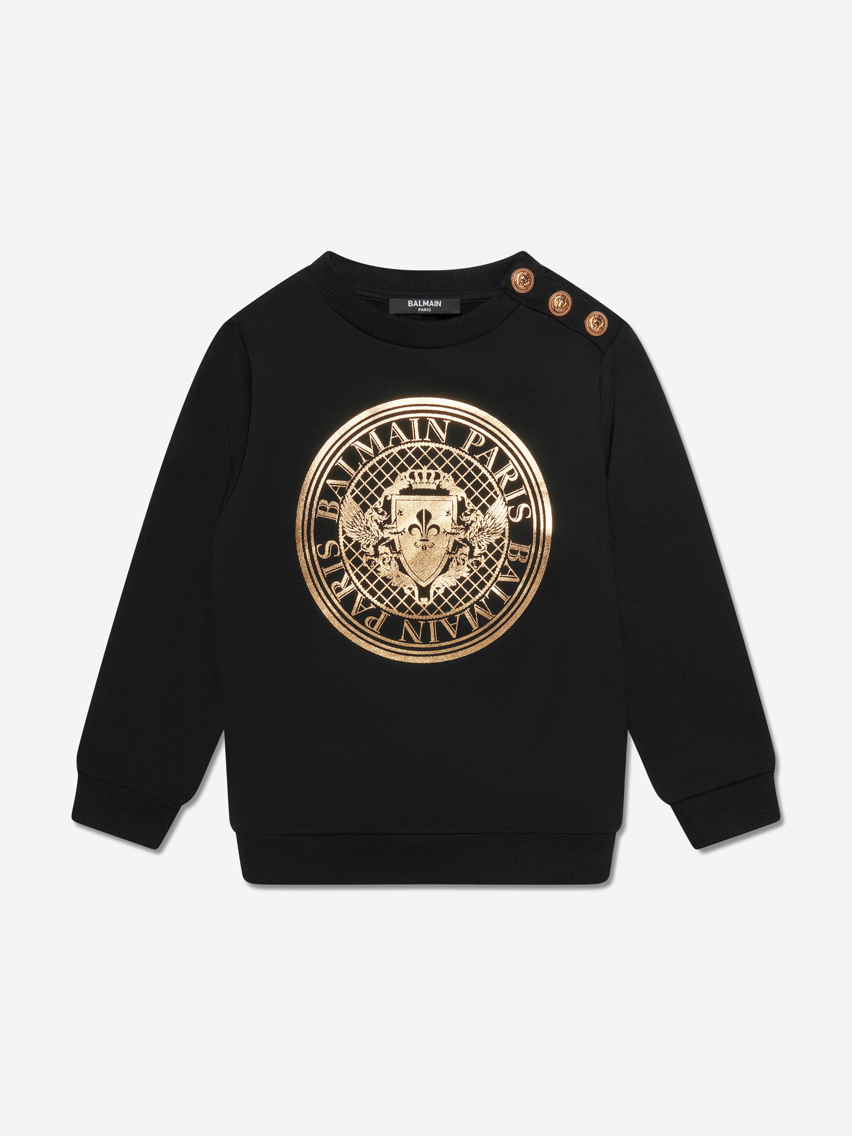 Balmain Kids Logo Print Sweatshirt in Black