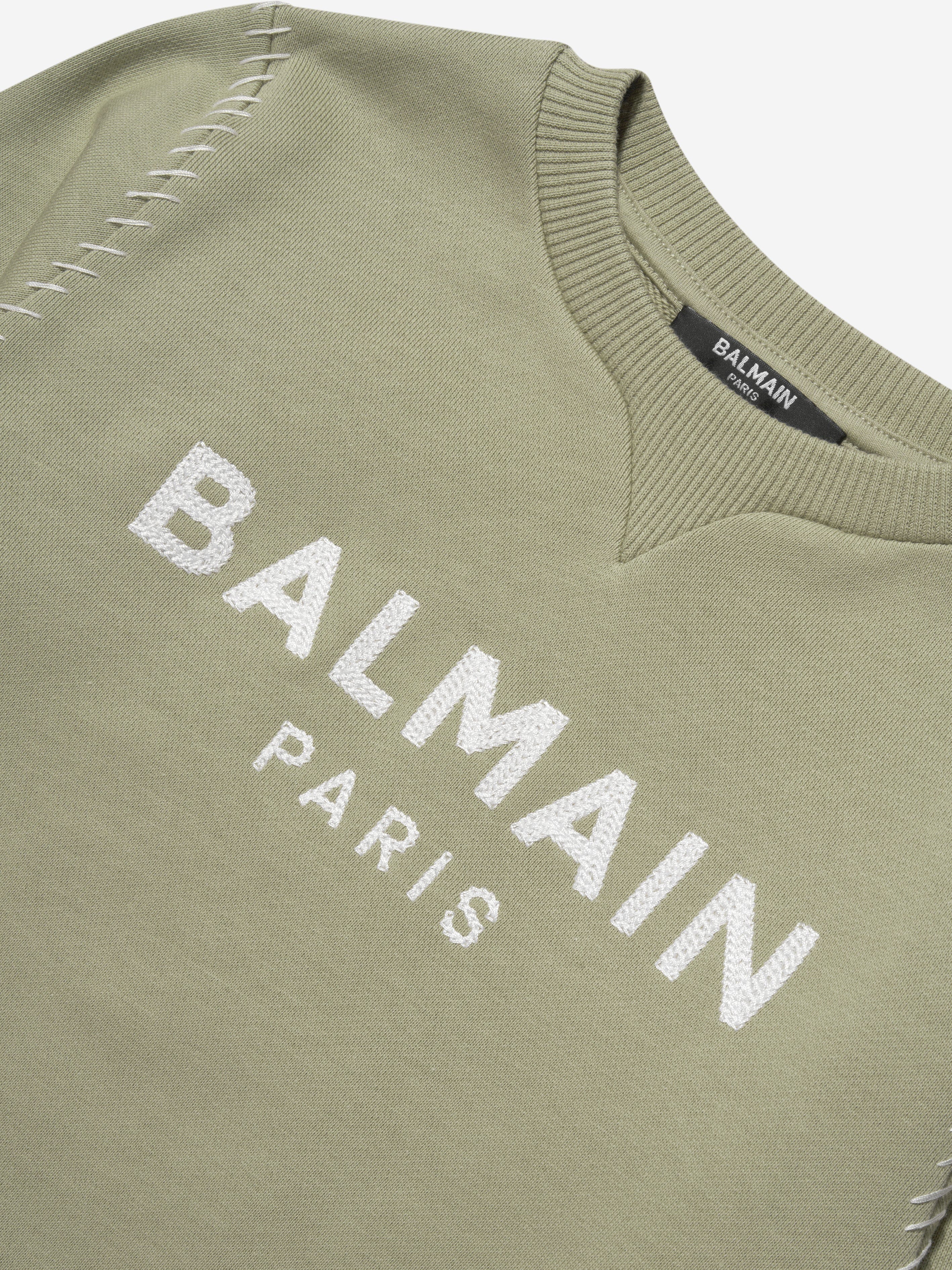 Balmain Kids Logo Sweatshirt in Green