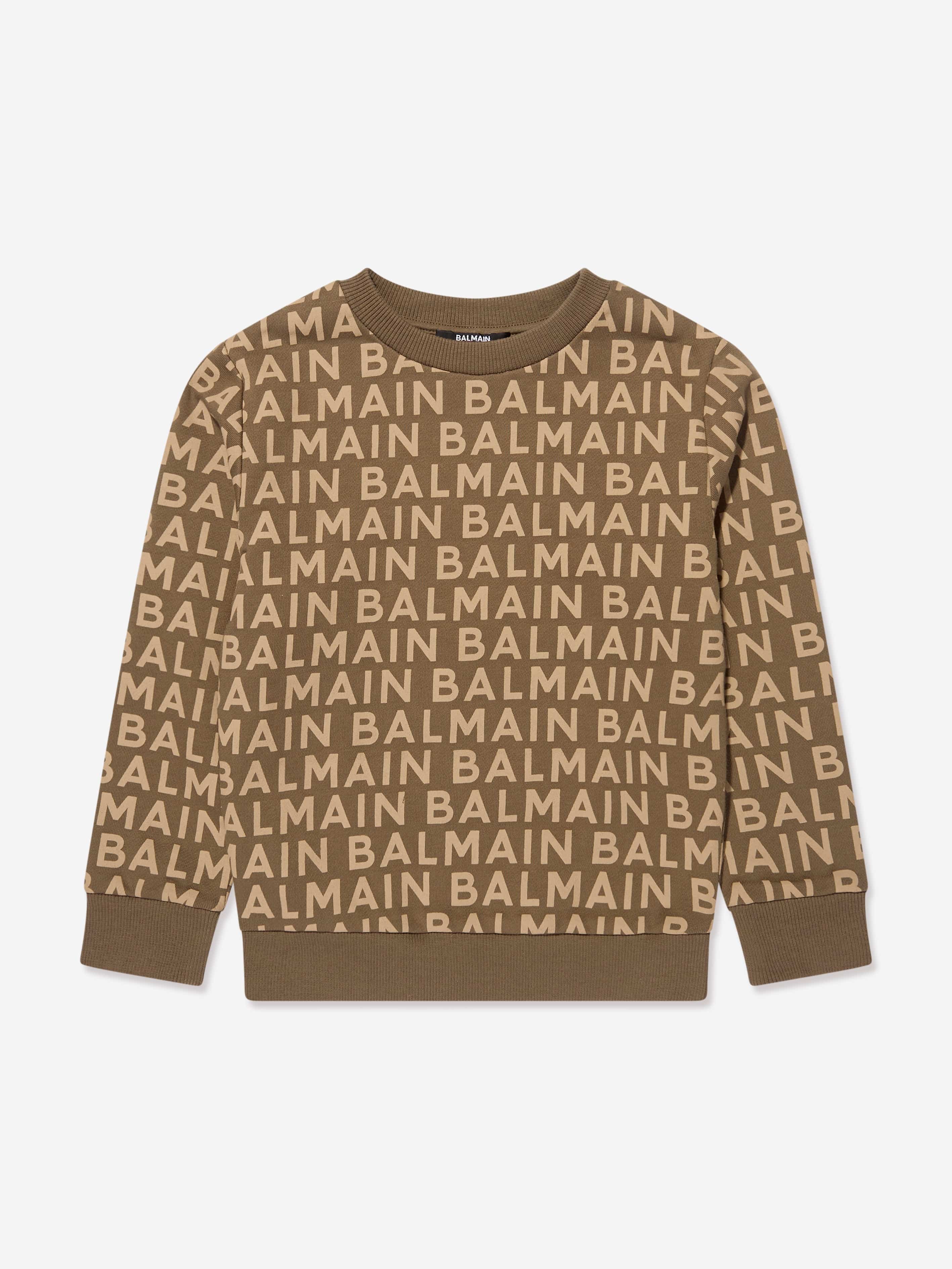 Balmain Kids Logo Sweatshirt in Brown