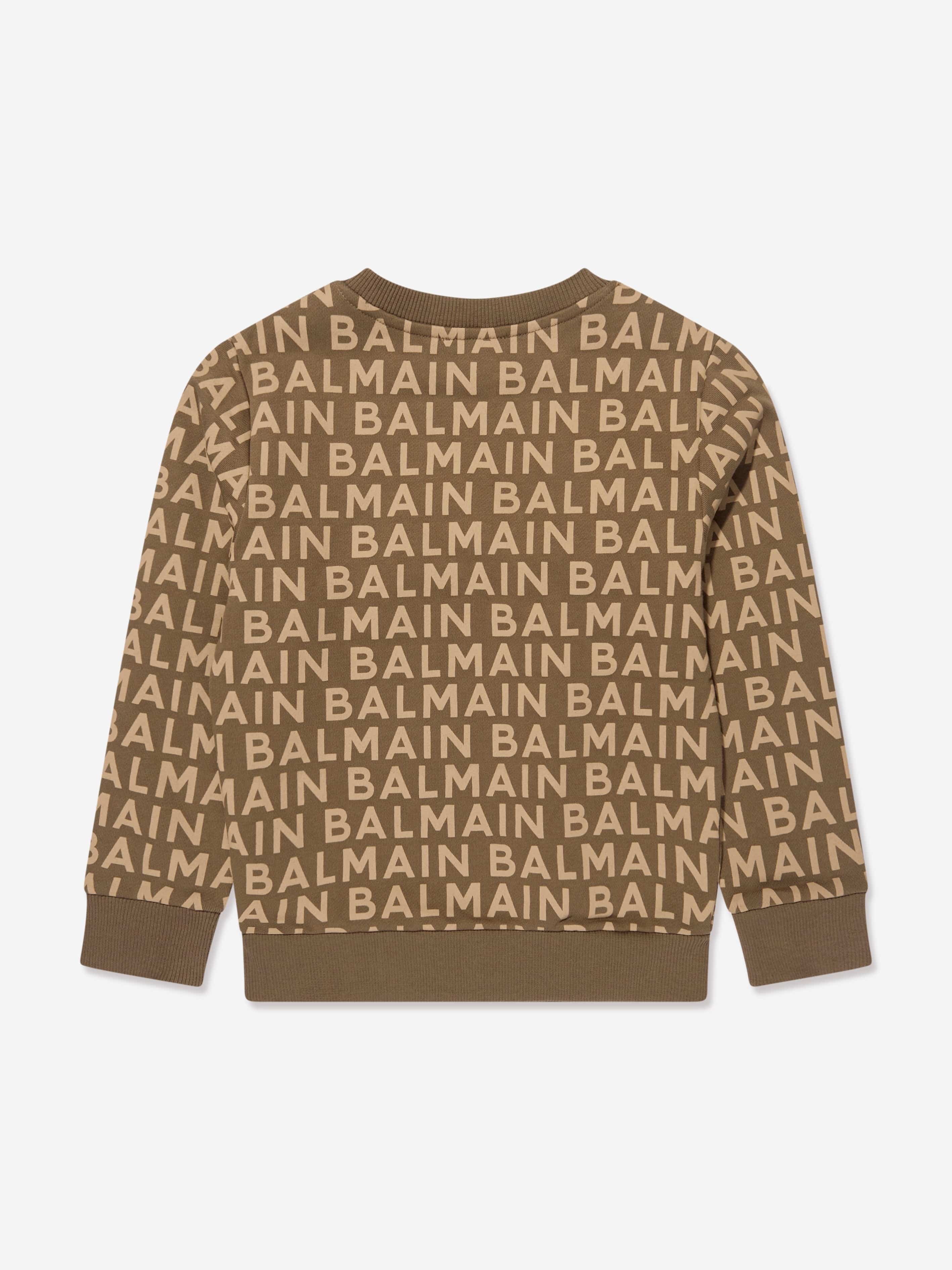 Balmain Kids Logo Sweatshirt in Brown