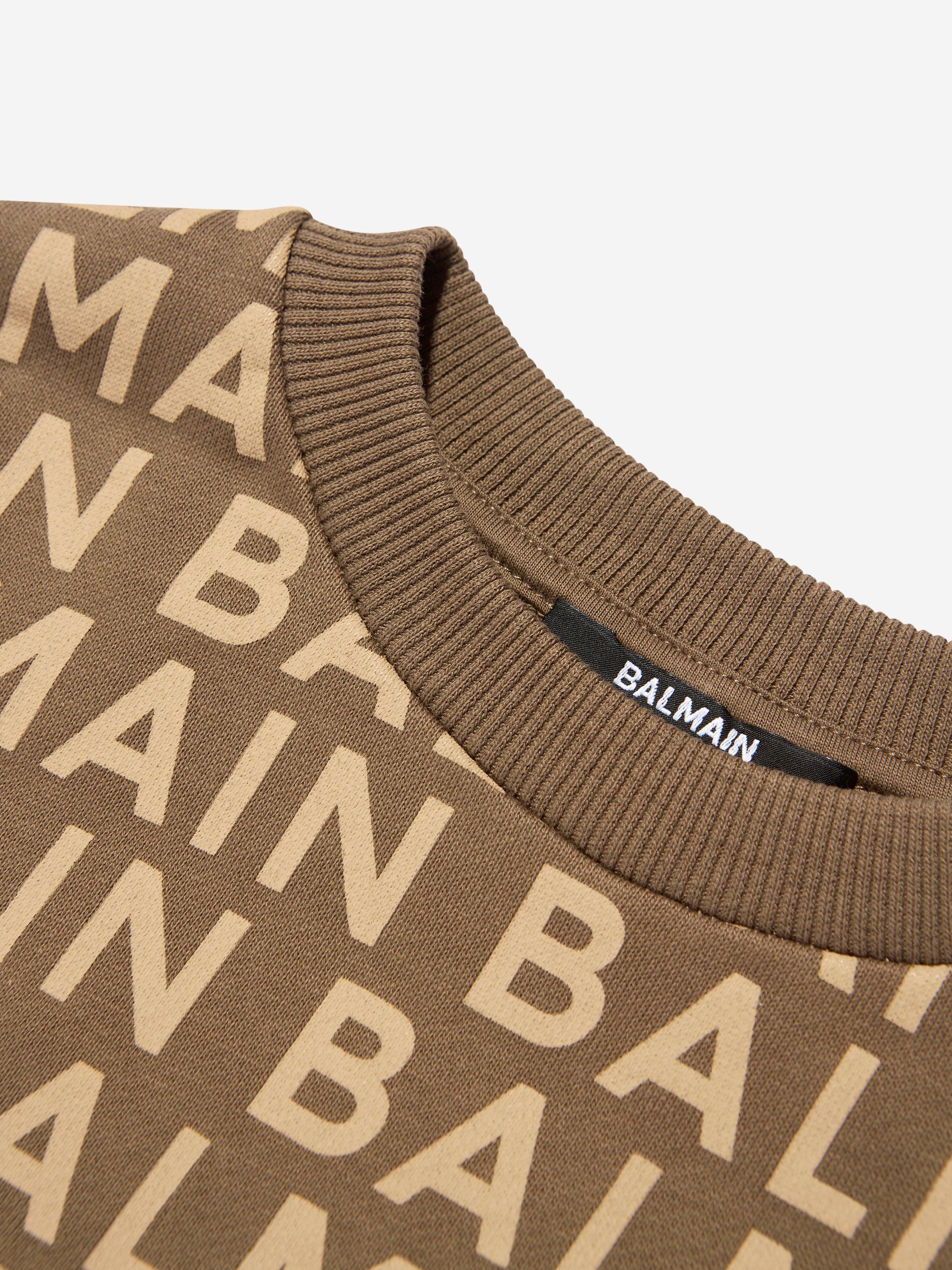 Balmain Kids Logo Sweatshirt in Brown