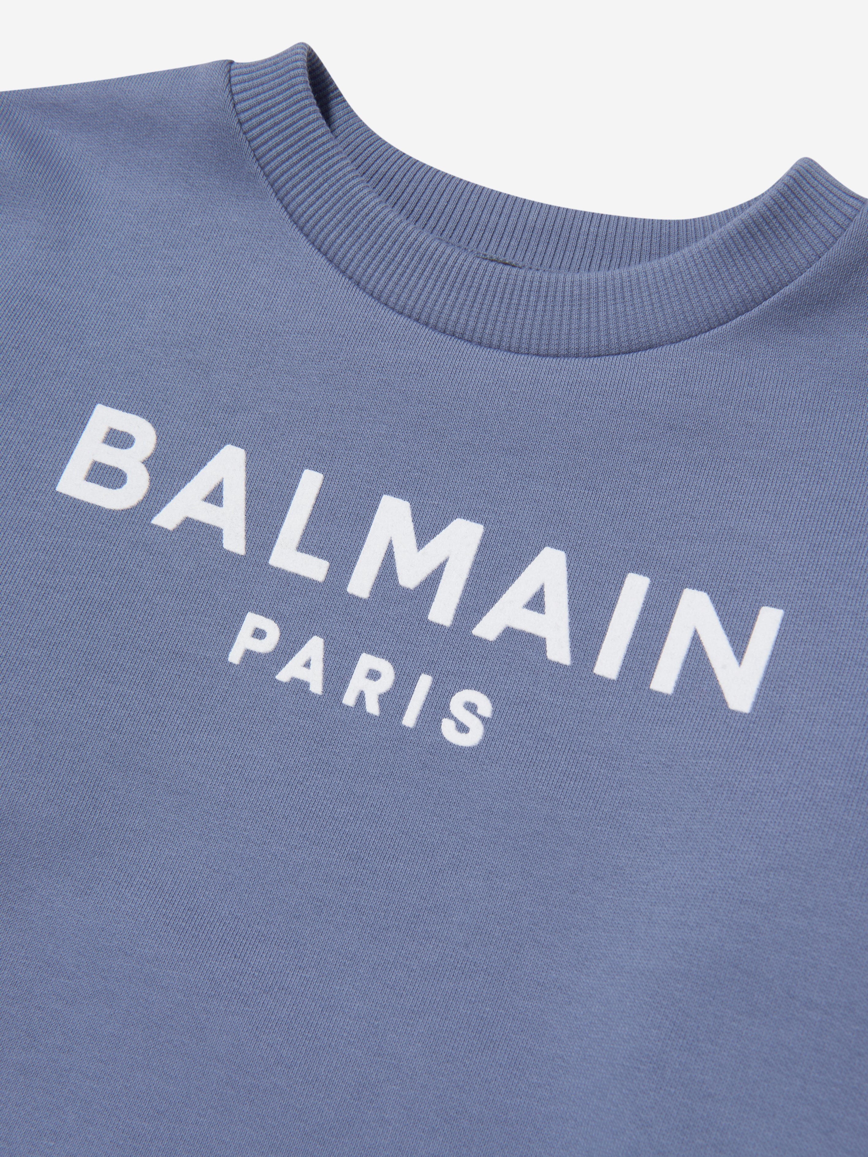 Balmain Kids Logo Sweatshirt in Blue